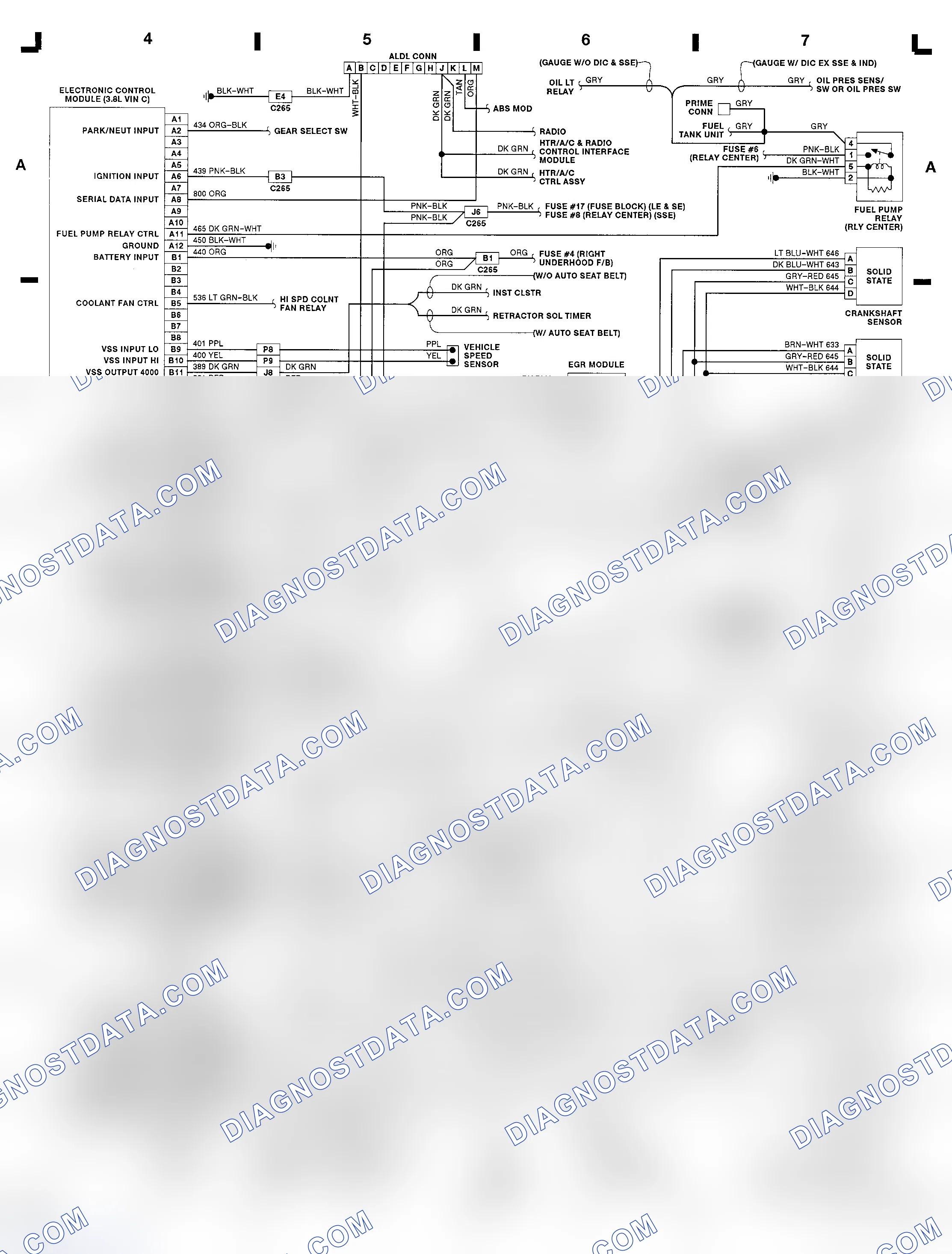 Scheme 25: 3.8L (VIN C) ECM Wiring Diagram (Bonneville)