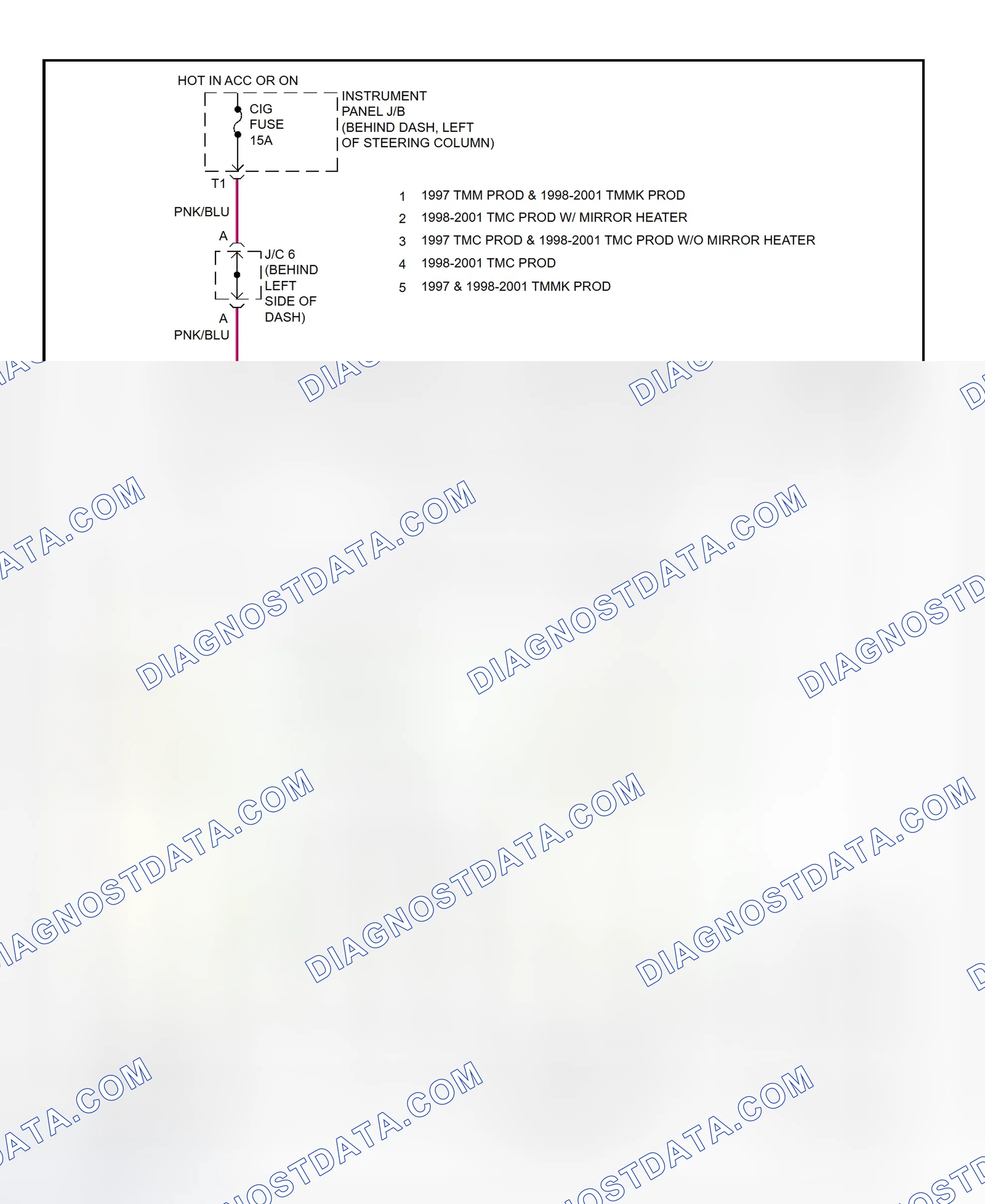 Scheme 19: Power Mirror System Wiring Diagram (Camry)