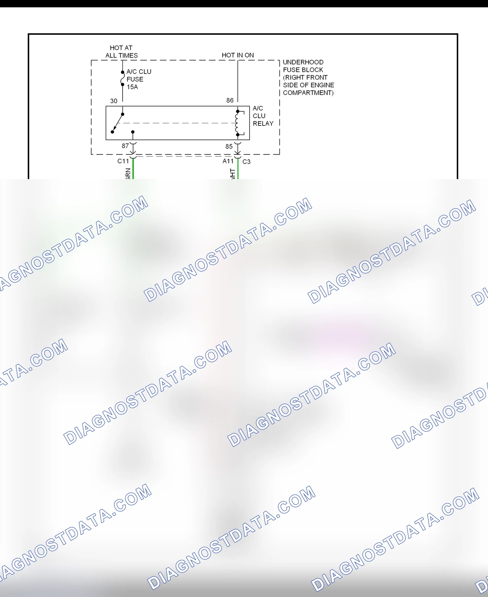 Scheme 9: A/C Compressor Clutch Control Circuit Wiring Diagram (2000-01 Bonneville & LeSabre)