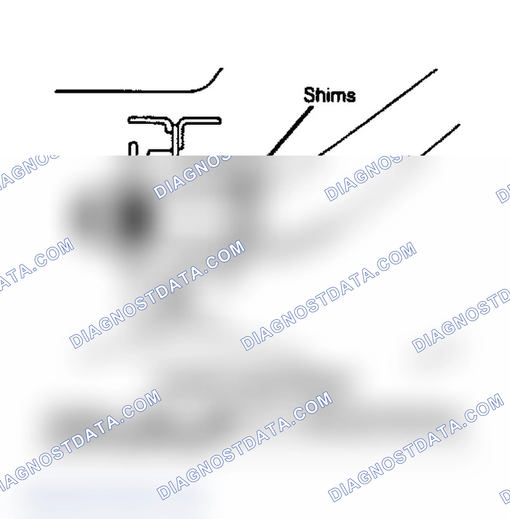 Scheme 12: Caster adjustment. Change caster angle by adding/subtracting shims where shown.