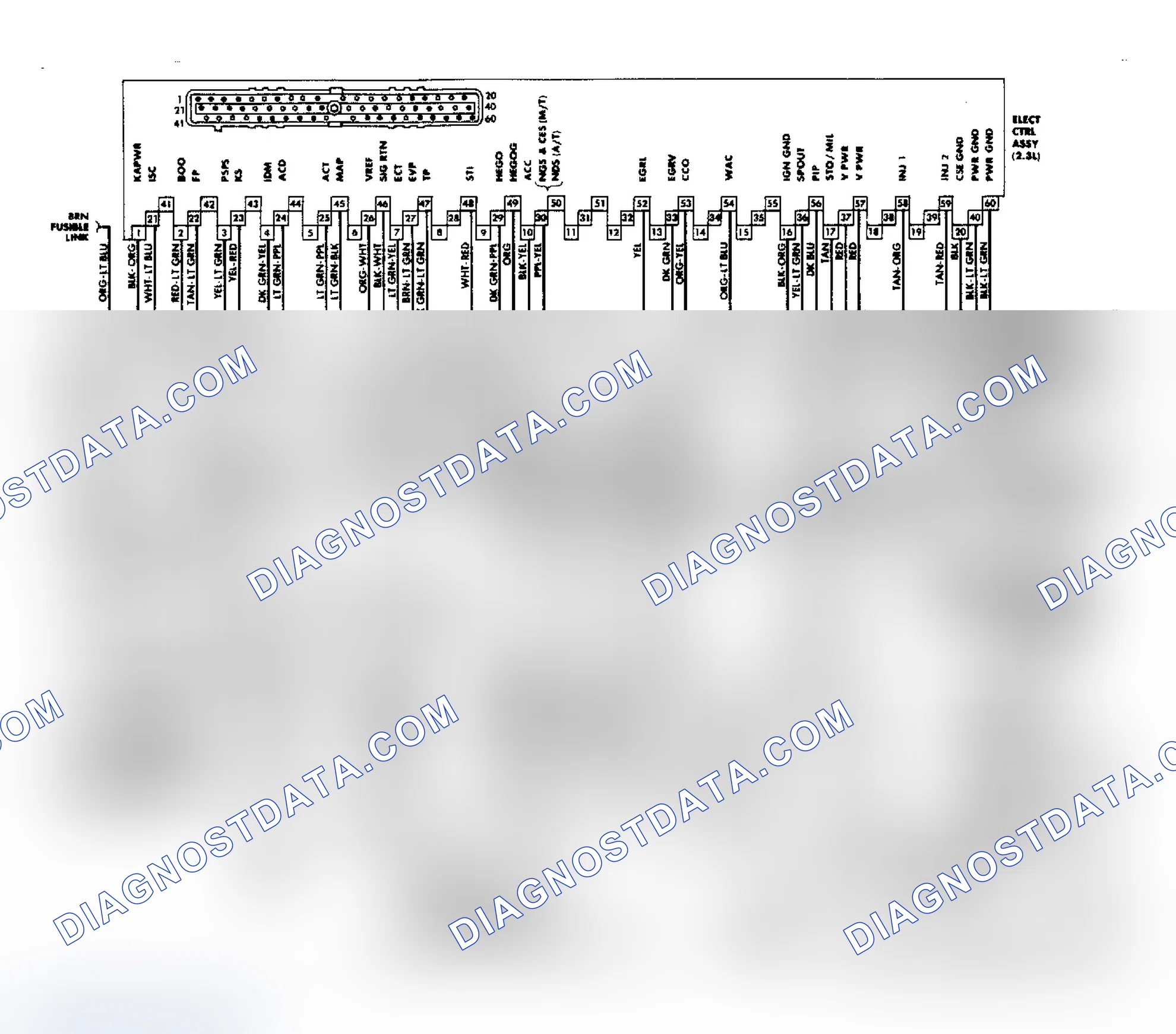 Scheme 21: 2.3L MPFI System Wiring Diagram