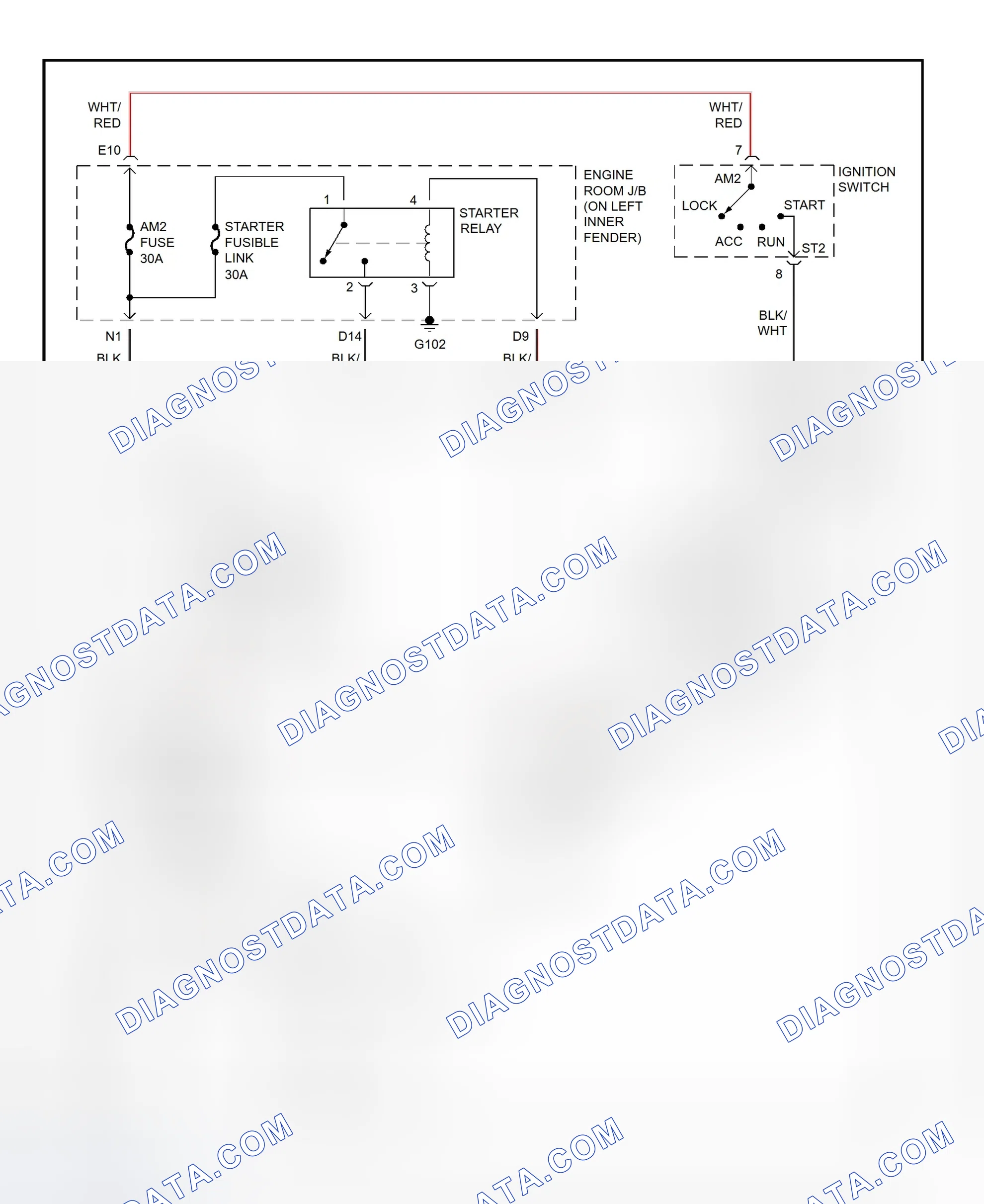 Fig. 29: Starting System Wiring Diagram (Lexus LX470)