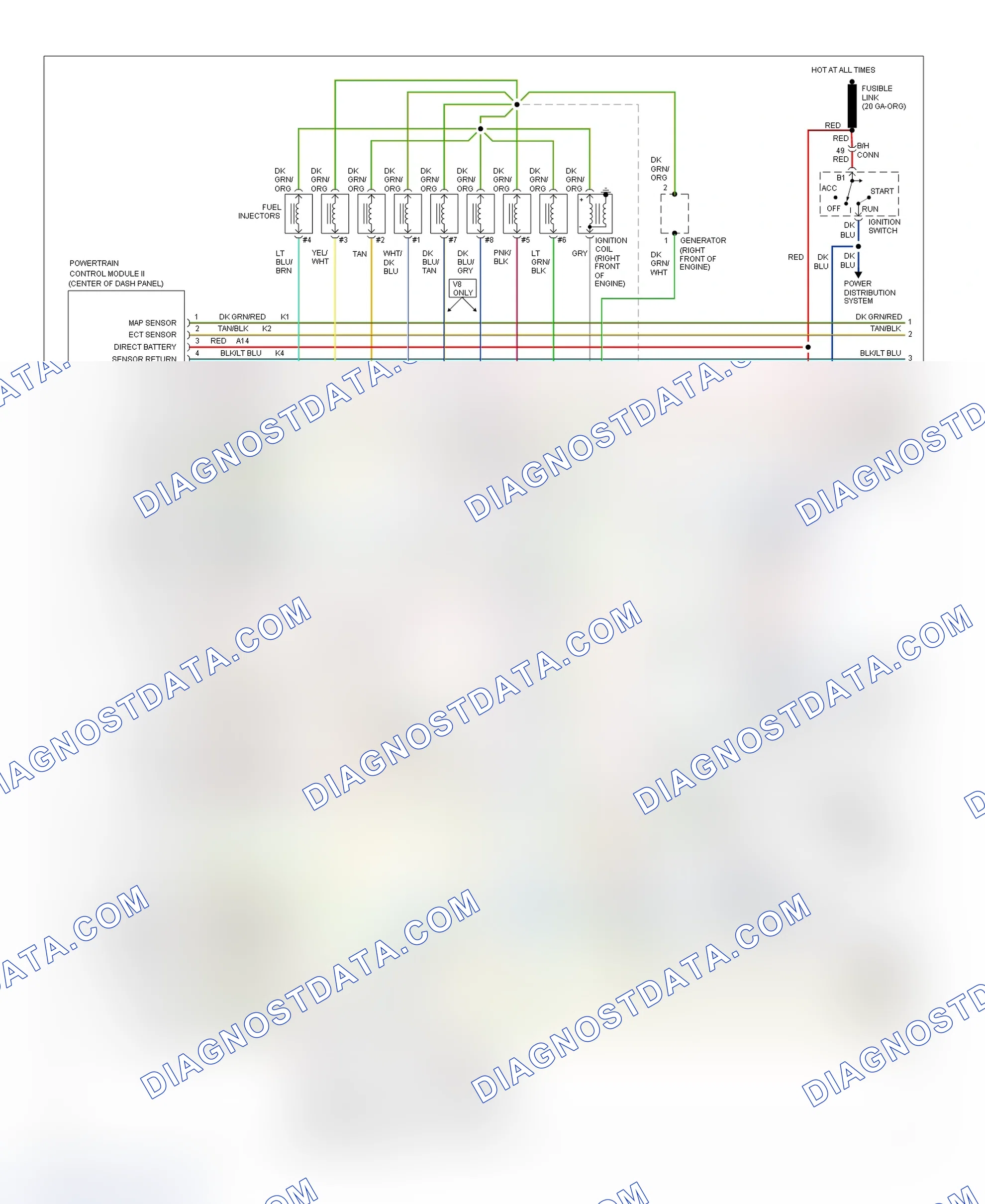 Scheme 25: Wiring Diagram (Ram Van/Ram Wagon - 5.2L Gasoline - 1 Of 2)
