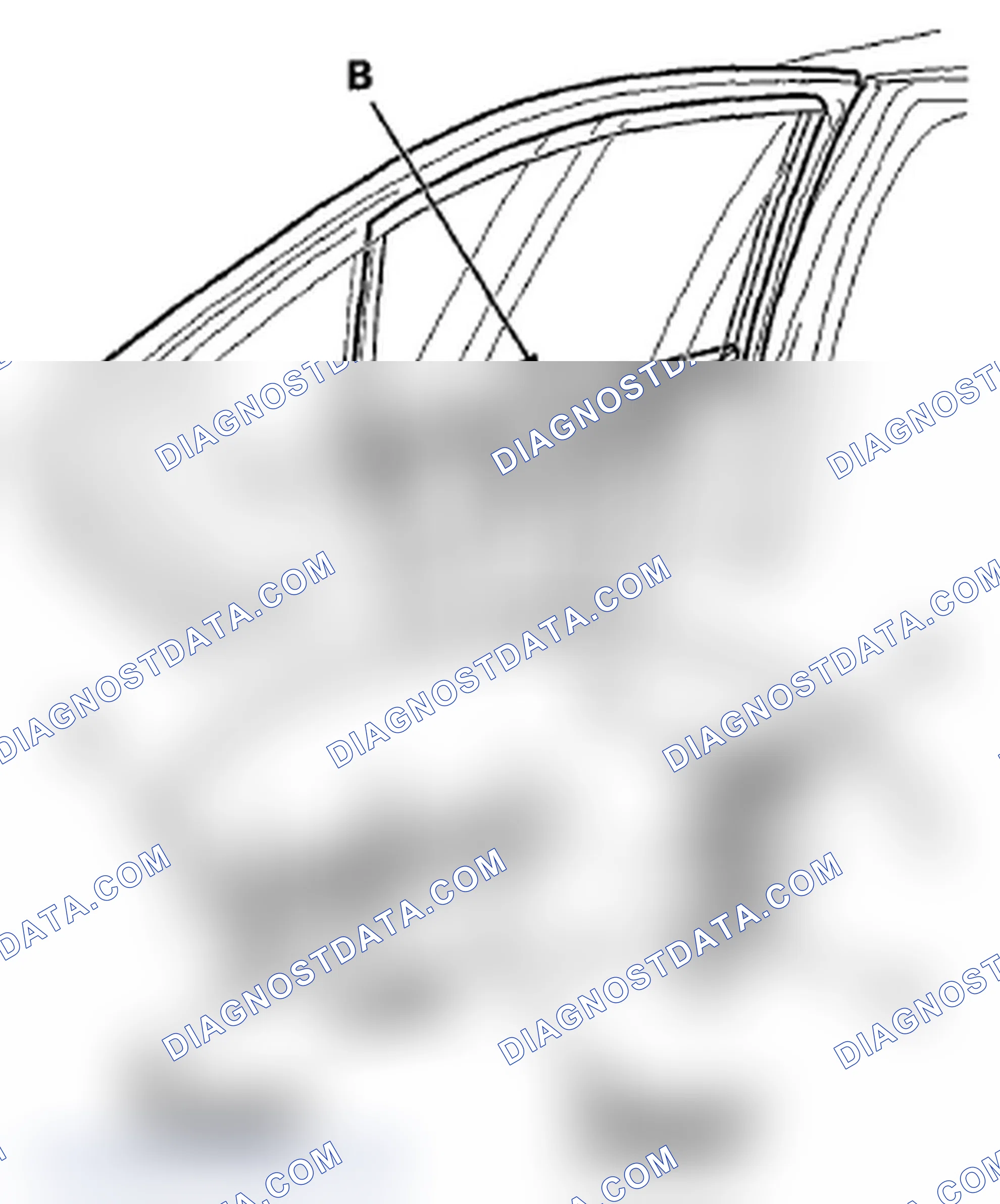Scheme 337: Rear Door Glass Outer Weatherstrip Replacement - Sedan