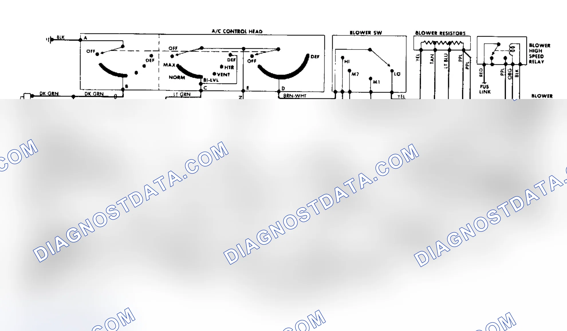 Scheme 13: Cooling Fan/Manual A/C-Heater Wiring Diagram - Chevrolet Camaro and Pontiac Firebird