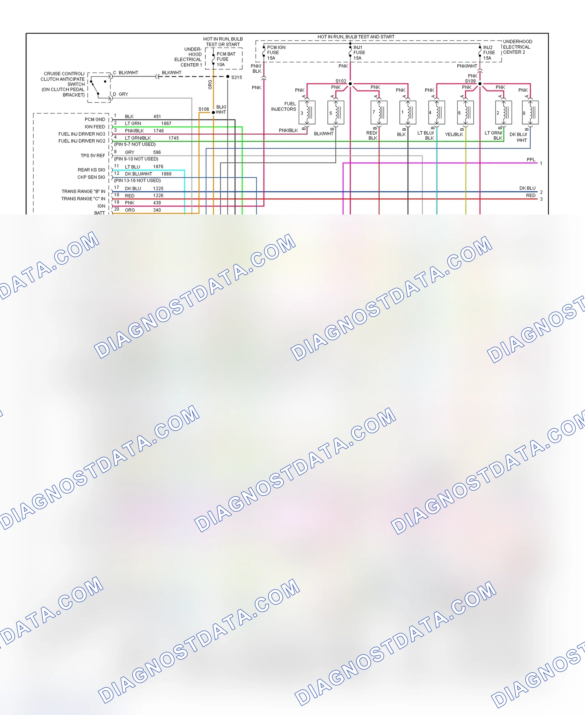 Scheme 27: PCM Wiring Diagram (Camaro & Firebird - 5.7L - 1 Of 4)