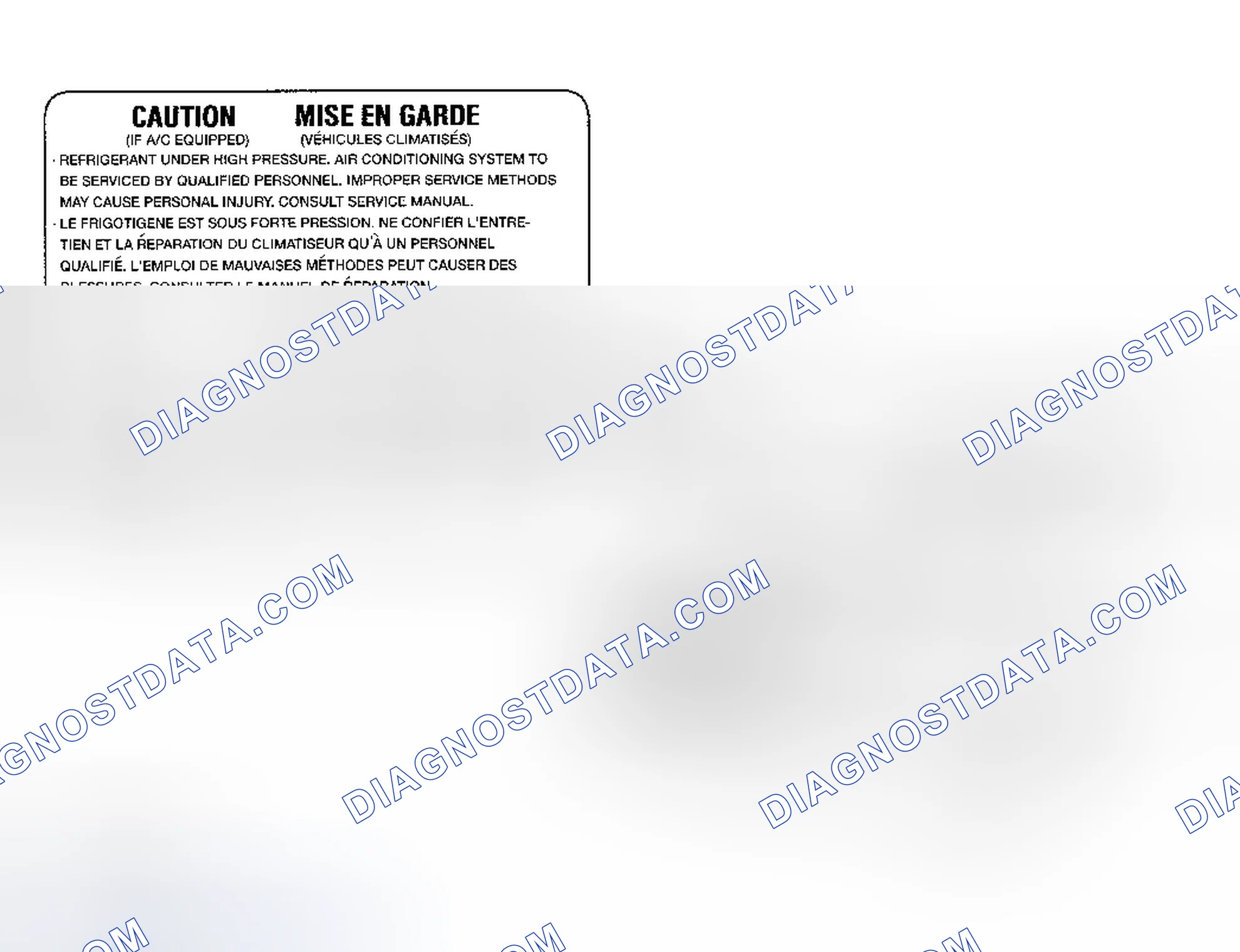 Scheme 18: Underhood A/C Specification Labels
