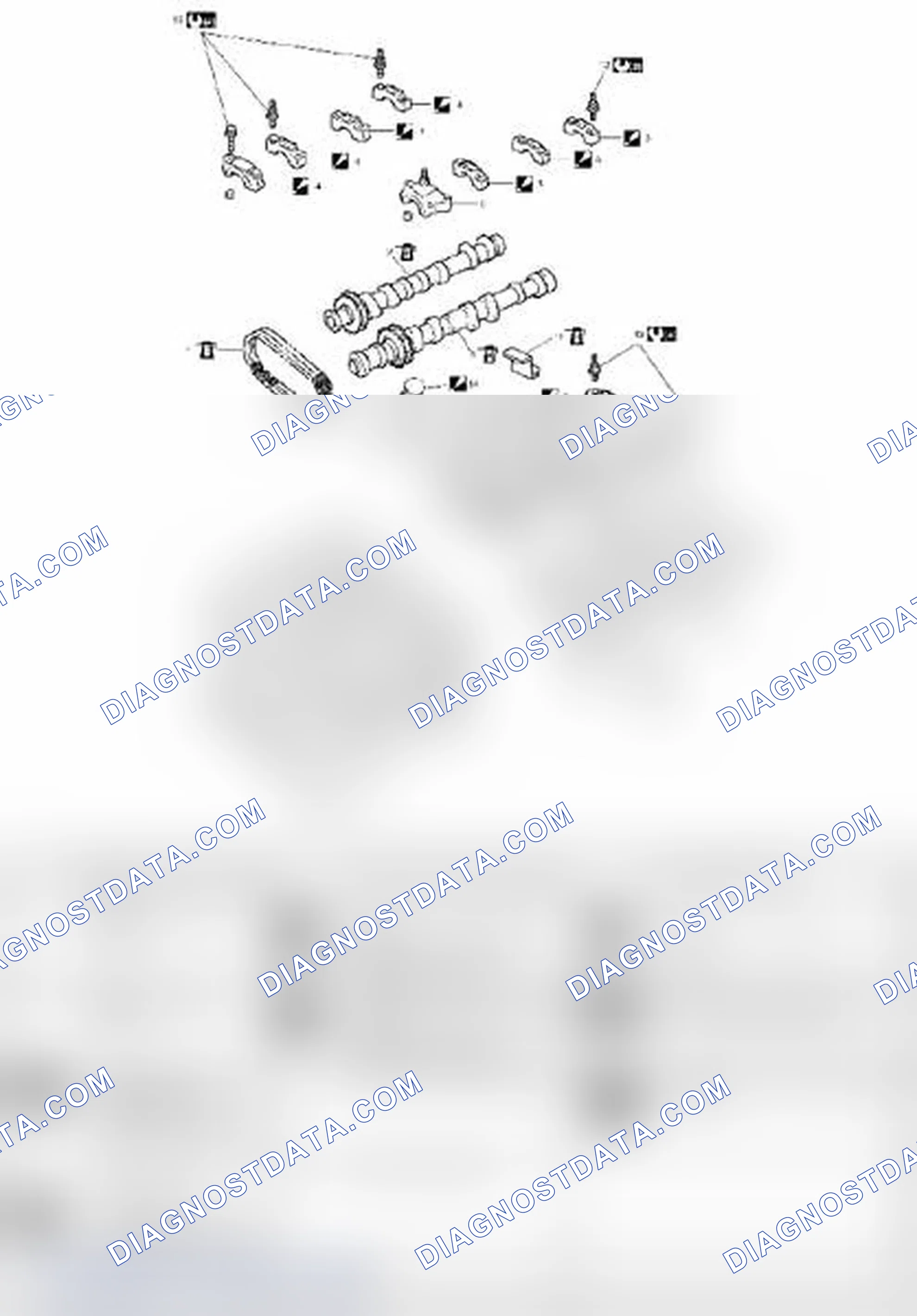 Scheme 118: CAMSHAFTS, TAPPETS AND SHIMS COMPONENTS