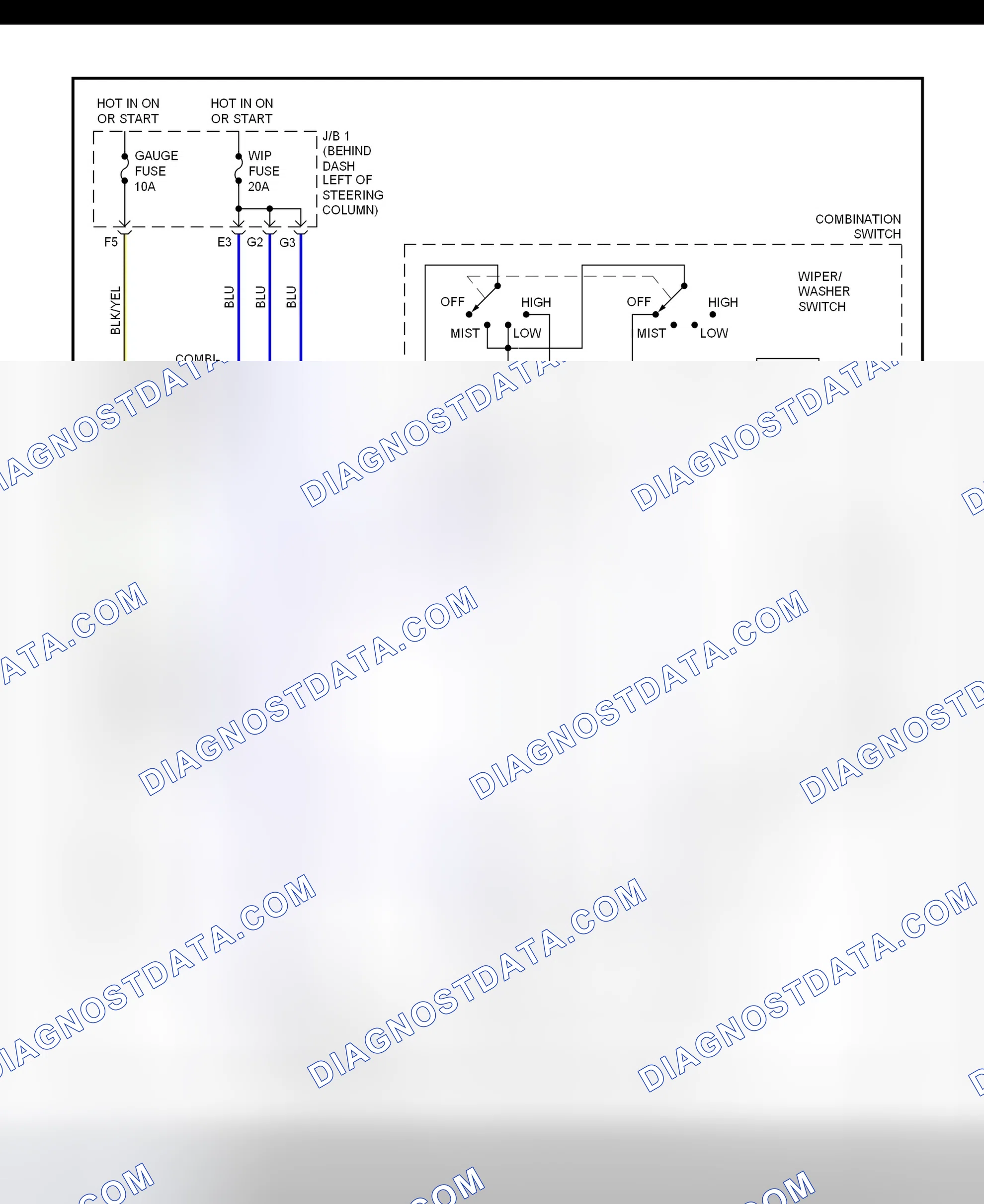 Scheme 27: Wiper/Washer System Wiring Diagram (Tundra - Without Intermittent Wiper)