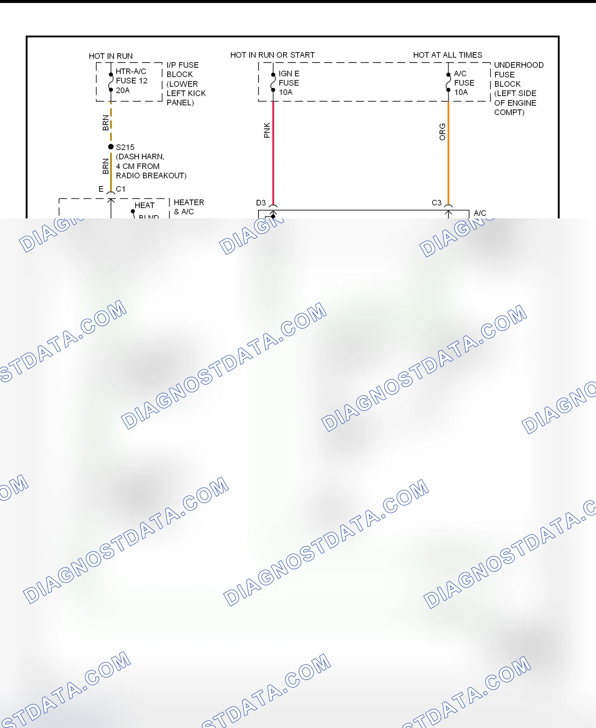 Scheme 59: A/C Compressor Clutch Control Circuit Wiring Diagram (2001 Express & Savana - Diesel Engine)