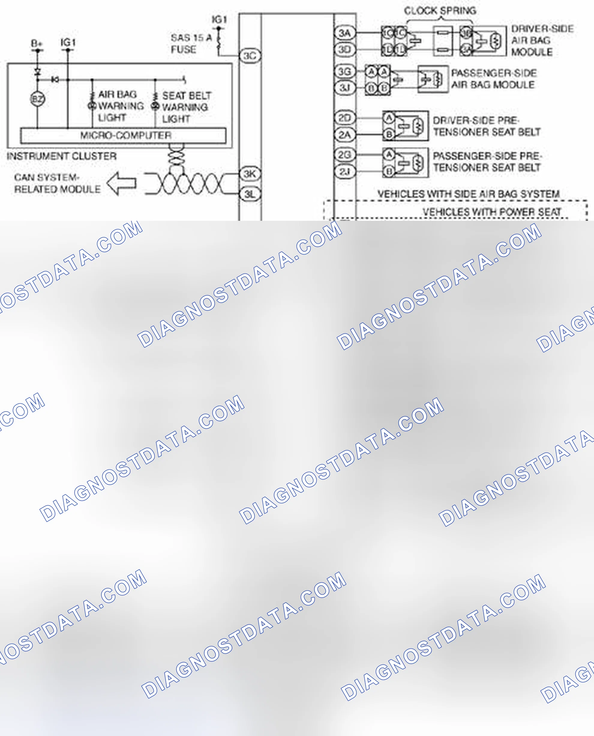 Scheme 241: Air Bag System Wiring Diagram [Two-Step Deployment Control System] - Vehicles With DSC