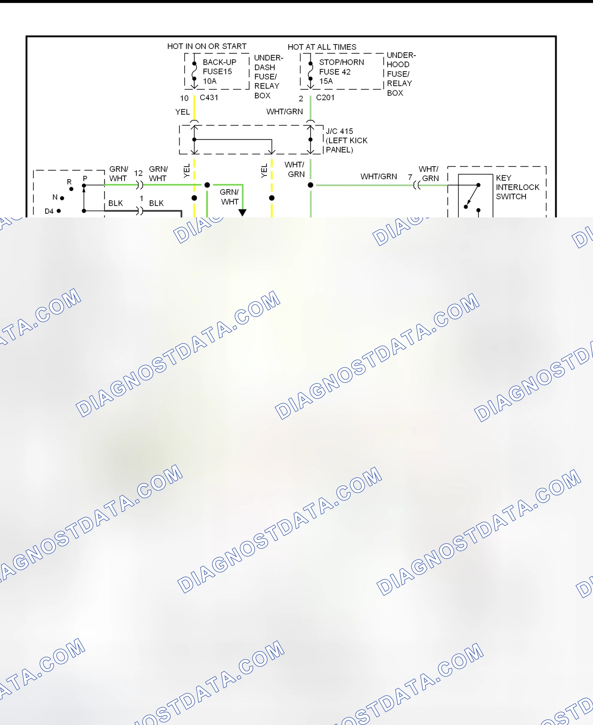 Scheme 125: Shift & Key Interlock System Wiring Schematic (1997 Honda Civic Del Sol)