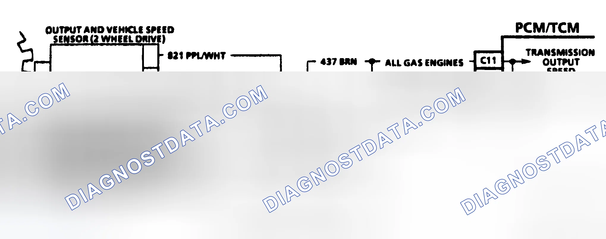 Scheme 489: OUTPUT SPEED SENSOR CIRCUIT (1991 2WD - EXCEPT "C" & "K" SERIES)