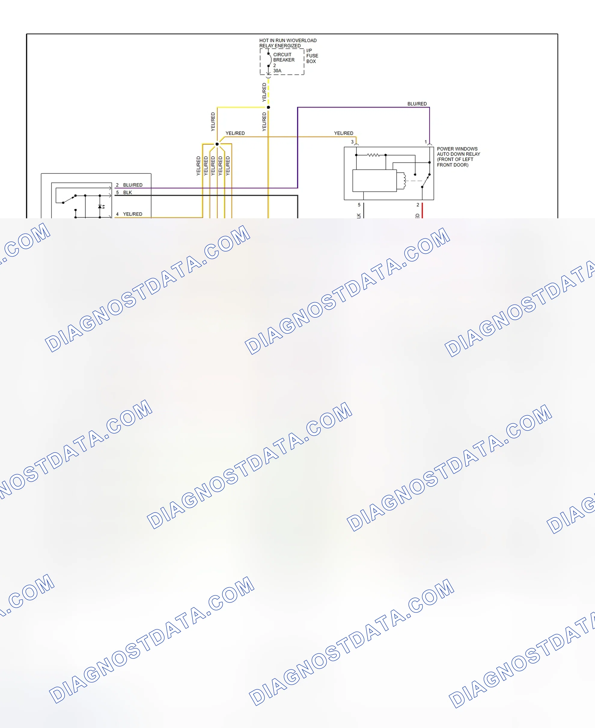Scheme 3: Power Window System Wiring Diagram (1995-96)