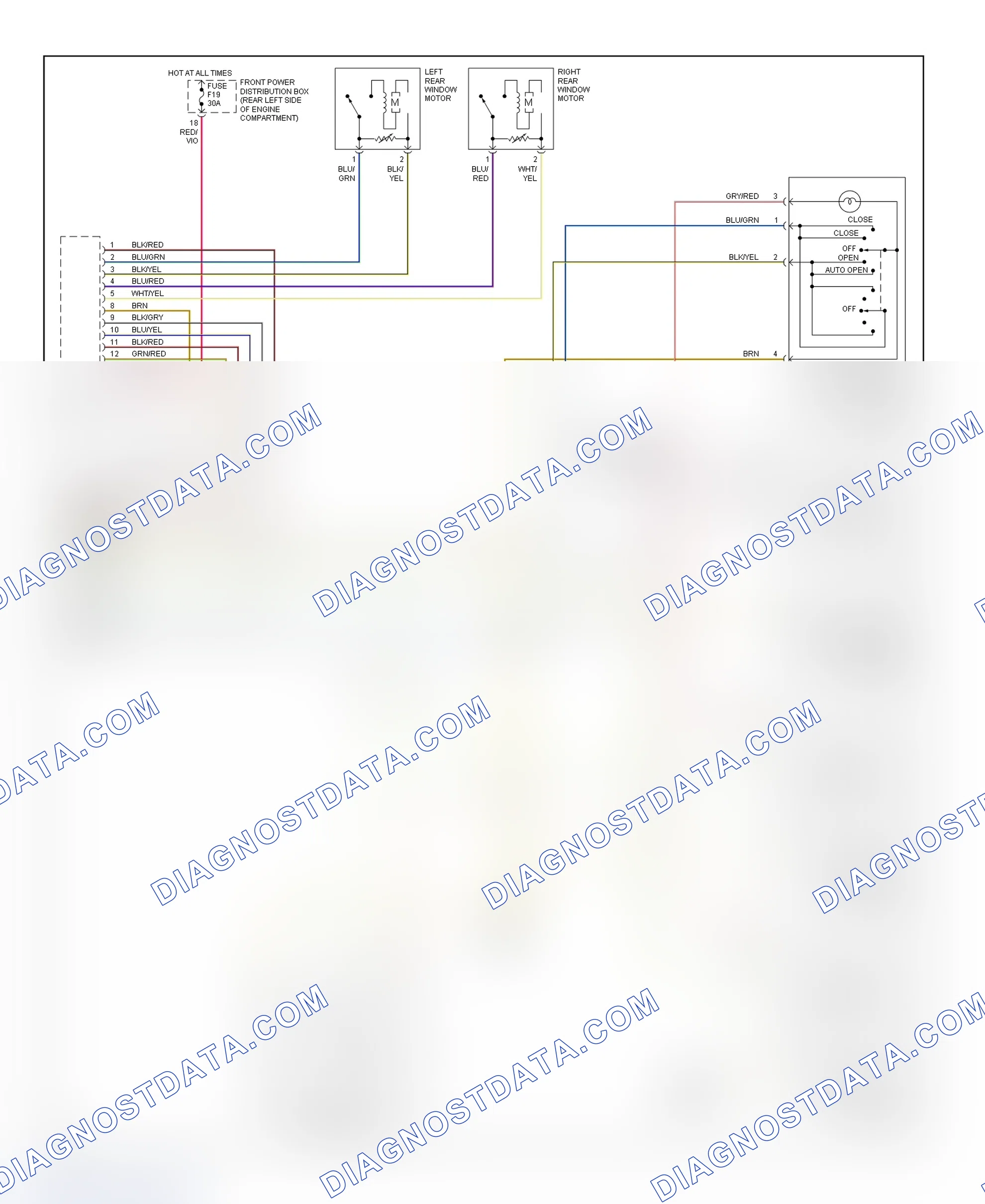 Scheme 10: Power Window Wiring Diagram (1998 318i, 323i Convertible, 323is, 328i, 328i Convertible, 328is & M3 - 2 Of 2)