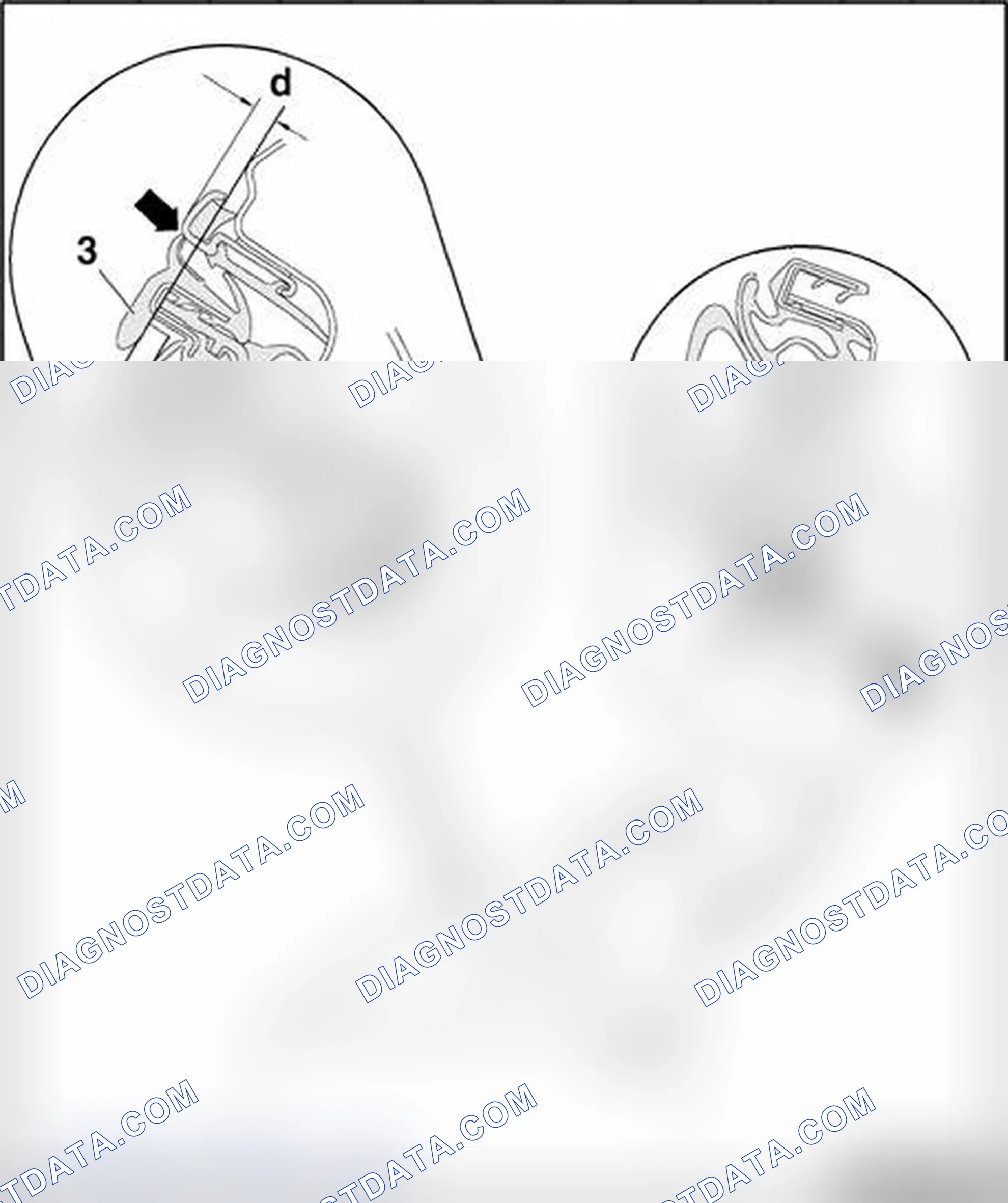 Scheme 104: Adjustment dimensions for front door window frame