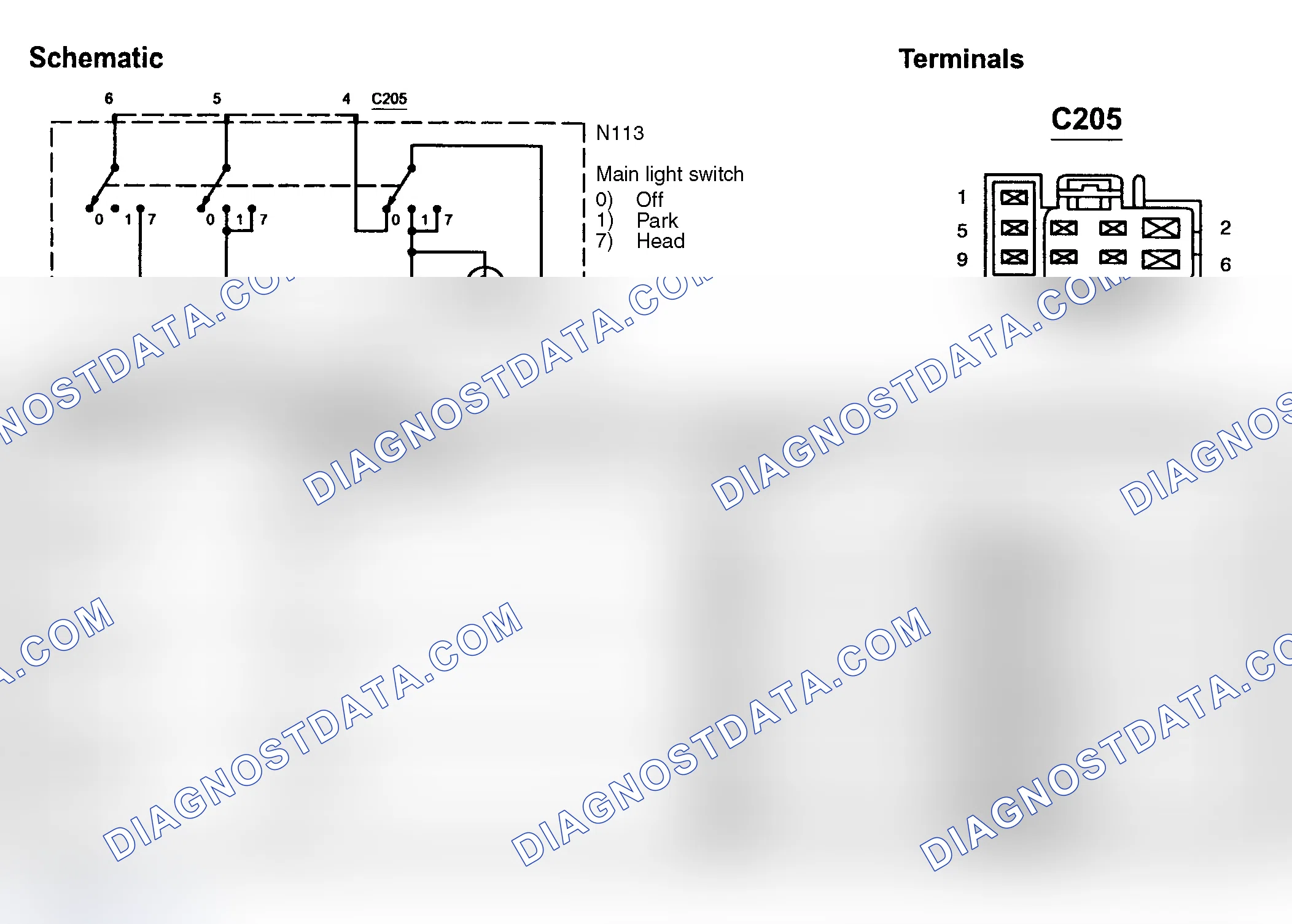 Scheme 2: HEADLAMP SWITCH, EXTERIOR LAMPS