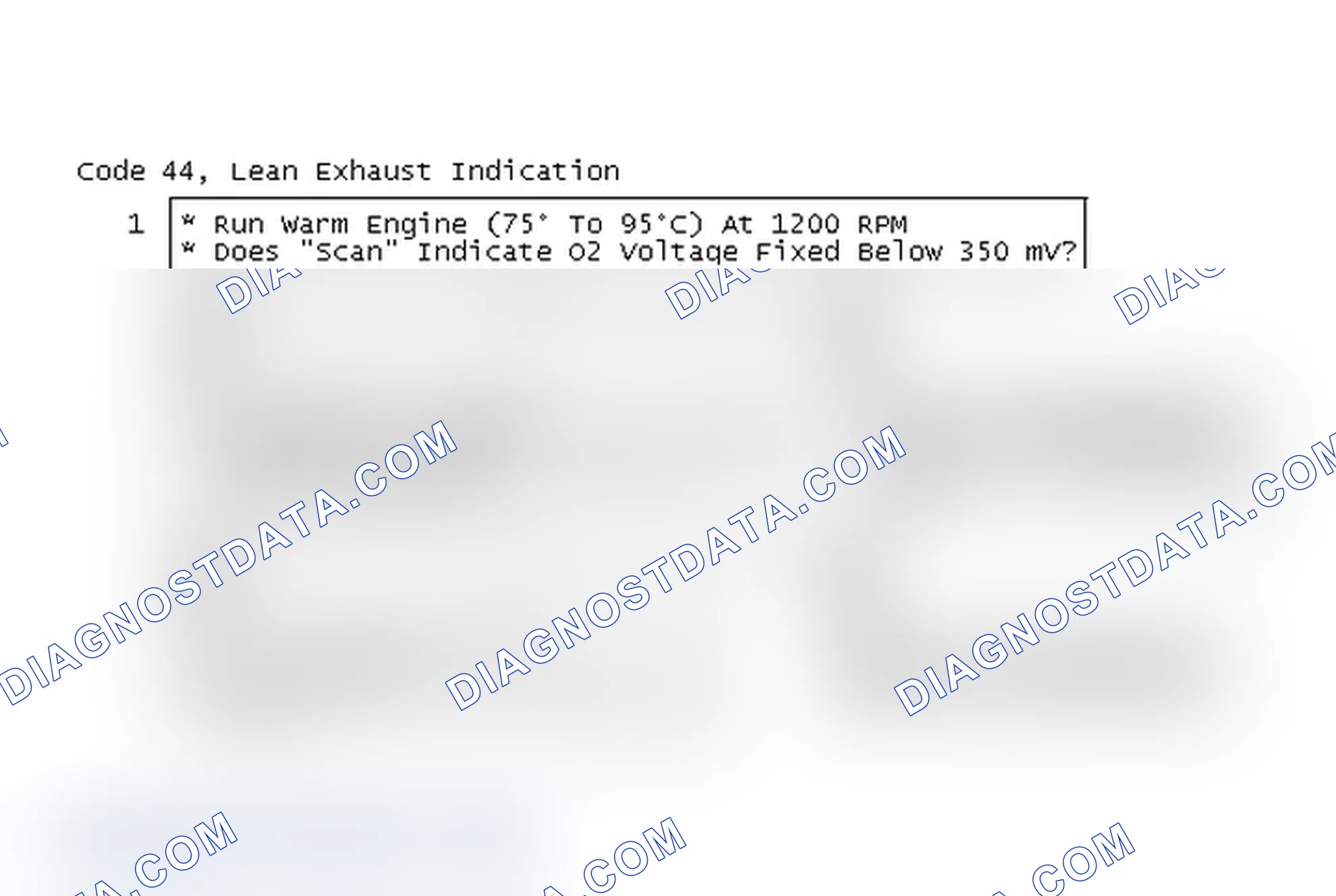 Scheme 99: Code 44, Lean Exhaust Indication