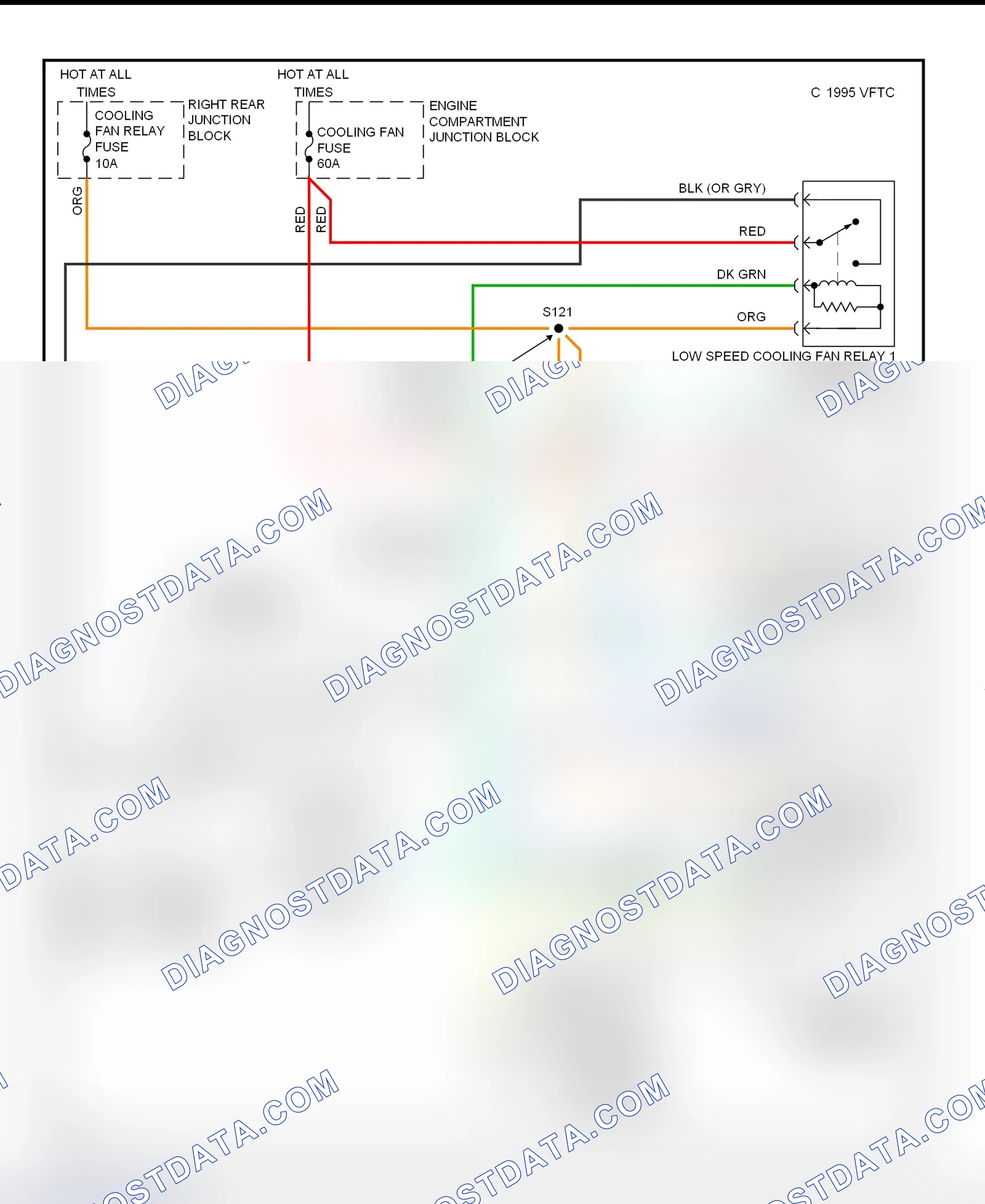 Scheme 25: Cooling Fan System Wiring Diagram (1999 Aurora)