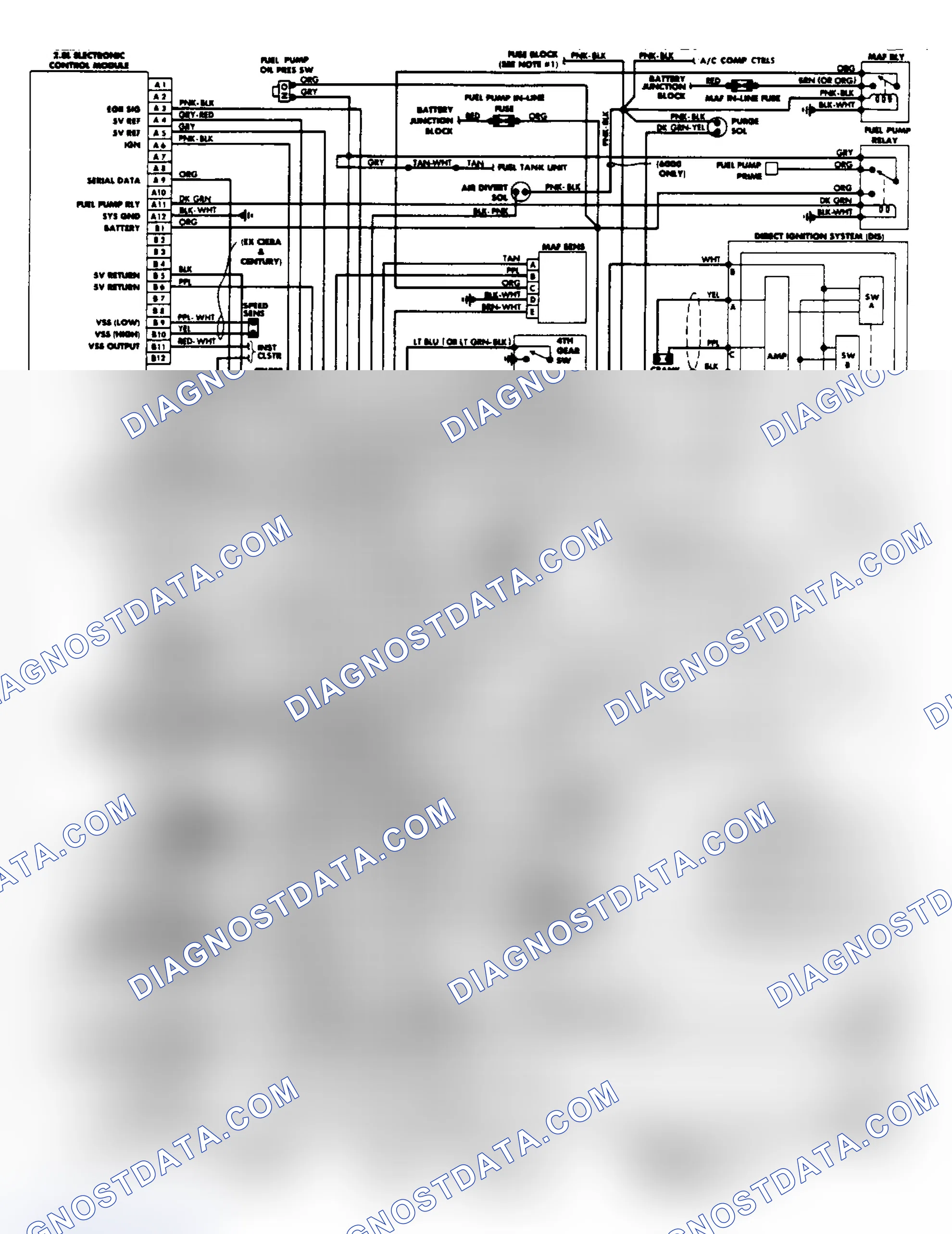Scheme 17: Wiring Diagram: Century, Celebrity, Ciera & 6000 2.8L PFI System