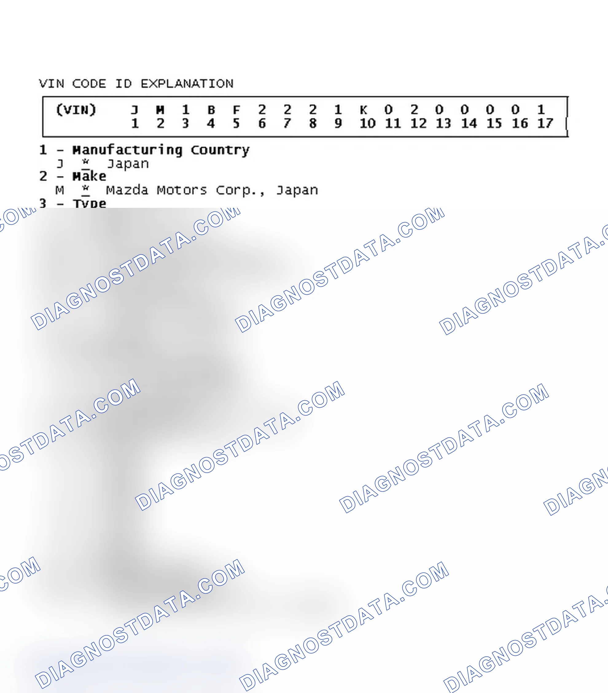 Scheme 2: VIN Code ID Explanation