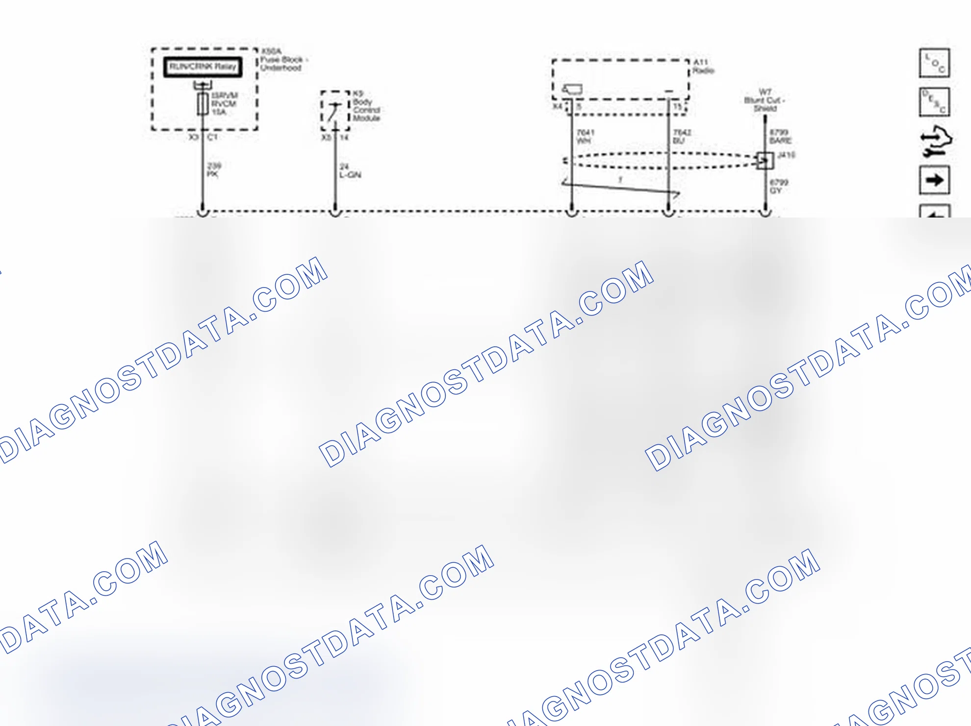 Scheme 1: Rear Vision Camera (without UYS) Wiring Schematics