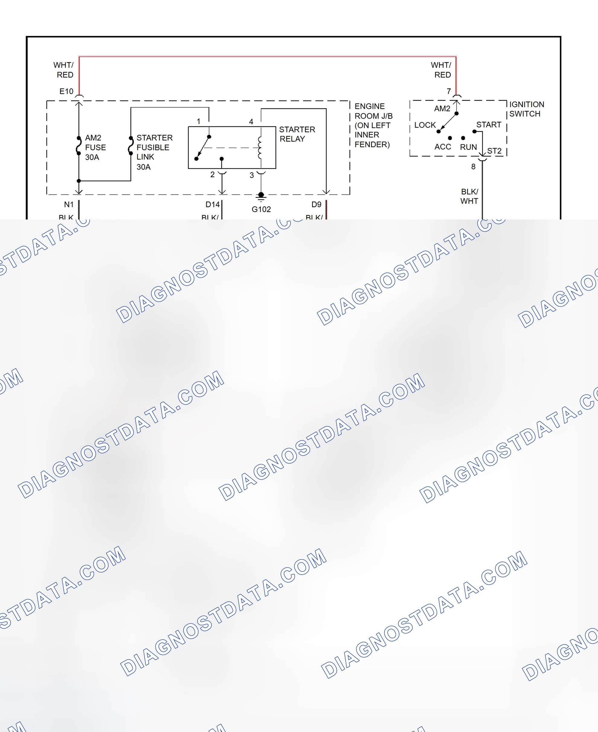 Fig. 26: Starting System Wiring Diagram (Lexus LX470)