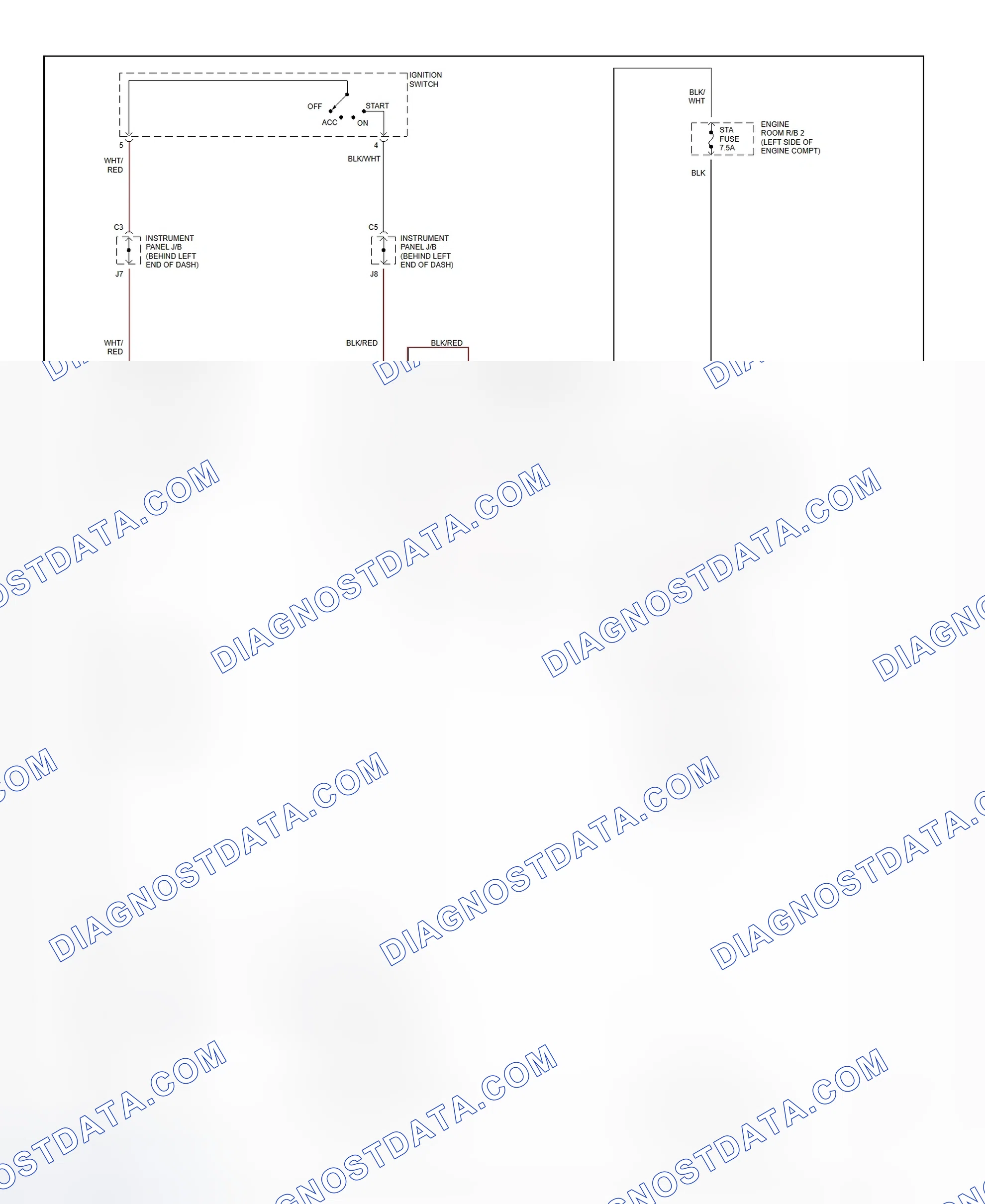 Fig. 31: Starting System Wiring Diagram (Sequoia)