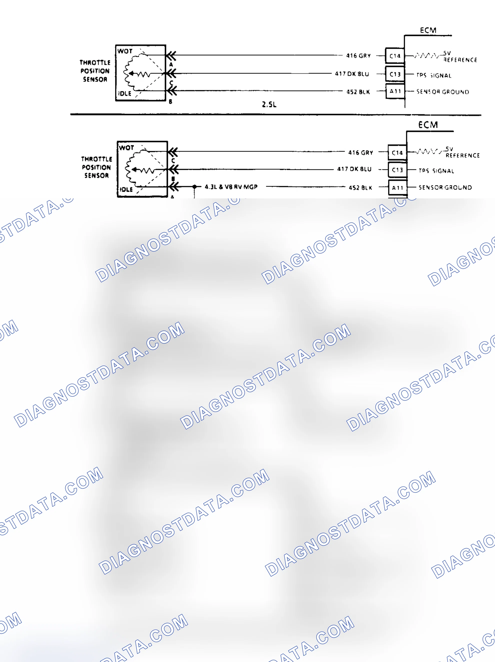 Scheme 76: Code 22, TPS Signal Voltage Low Flow Chart & Schematic