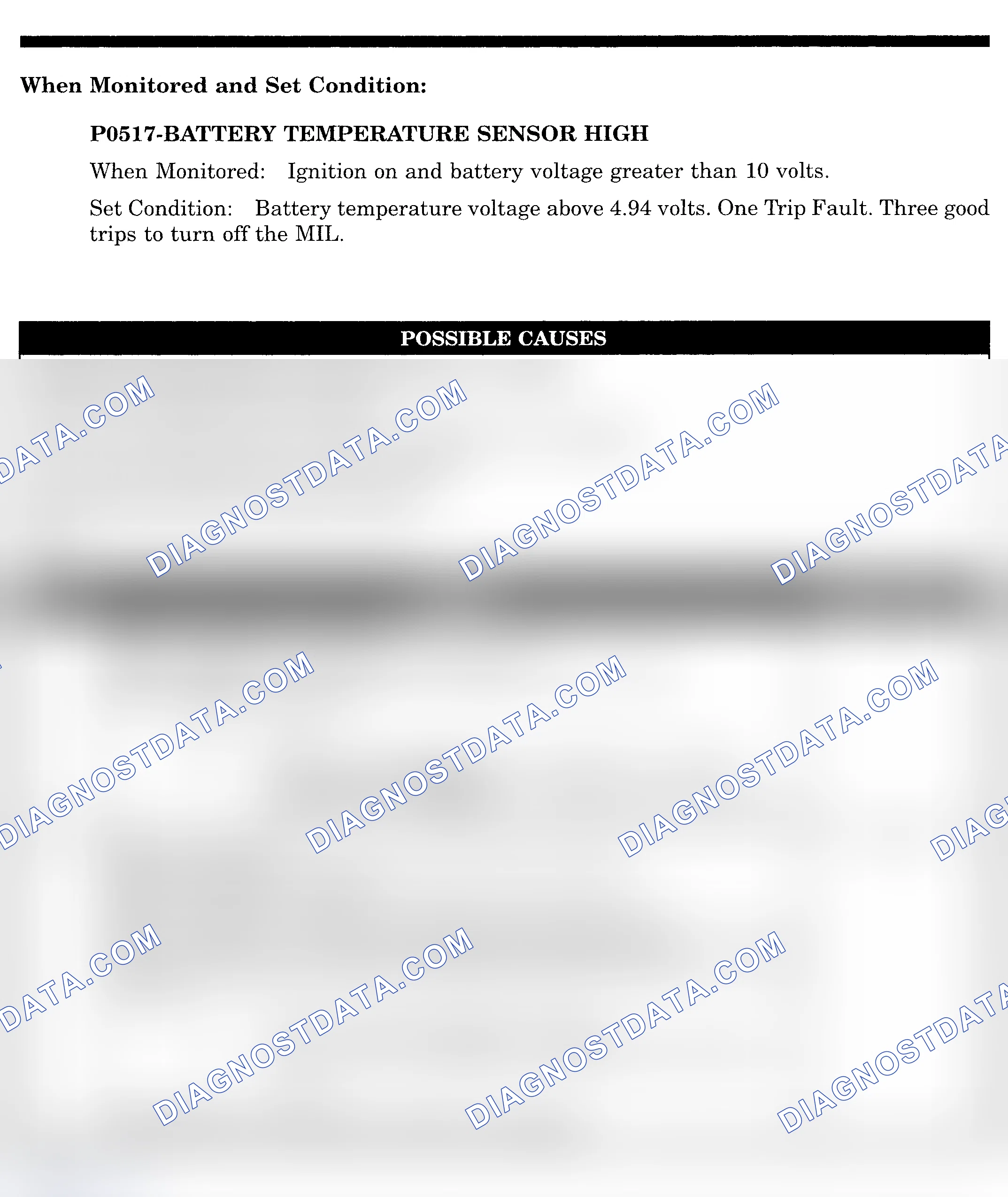 Scheme 574: DTC P0517: BATTERY TEMPERATURE SENSOR HIGH