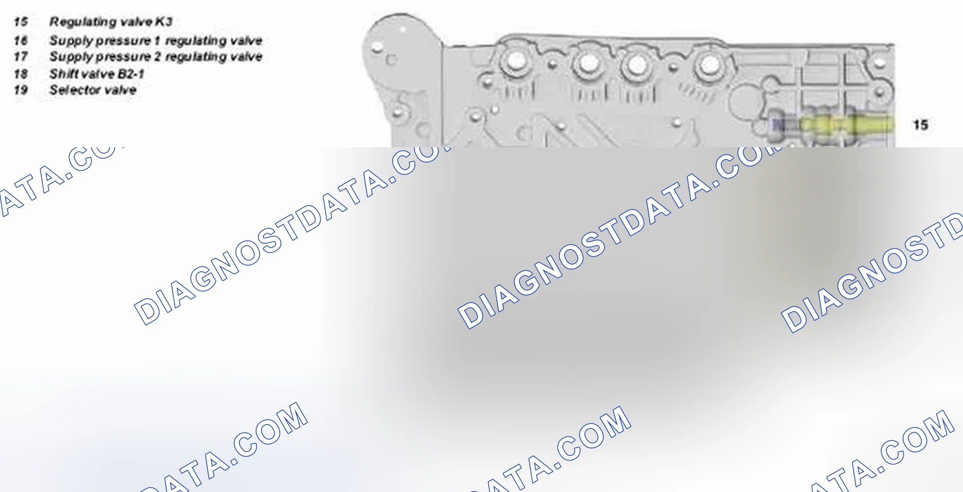 Scheme 310: Identifying Valve Body Hydraulic Components (Transmission 722.9)