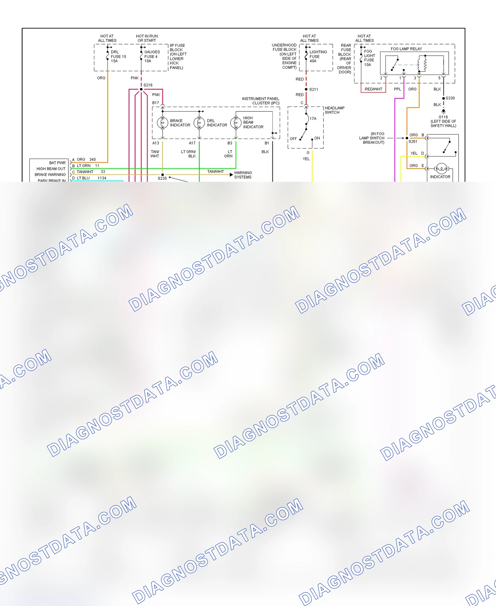 Scheme 14: Headlight Systems & Daytime Running Lights Wiring Diagram (Chevy Express & Savana)