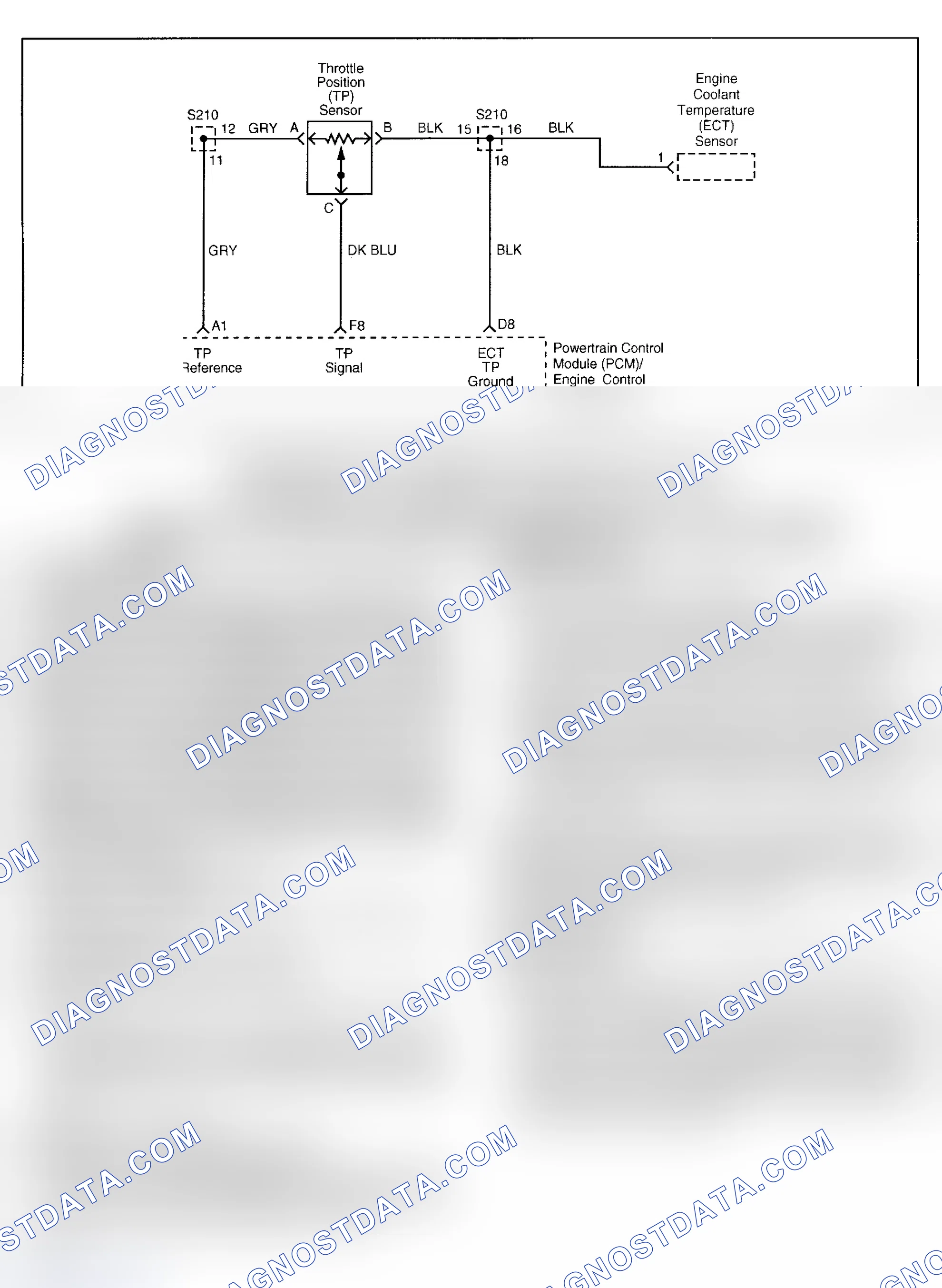 Scheme 226: DTC P1122: THROTTLE POSITION SENSOR INTERMITTENT LOW VOLTAGE