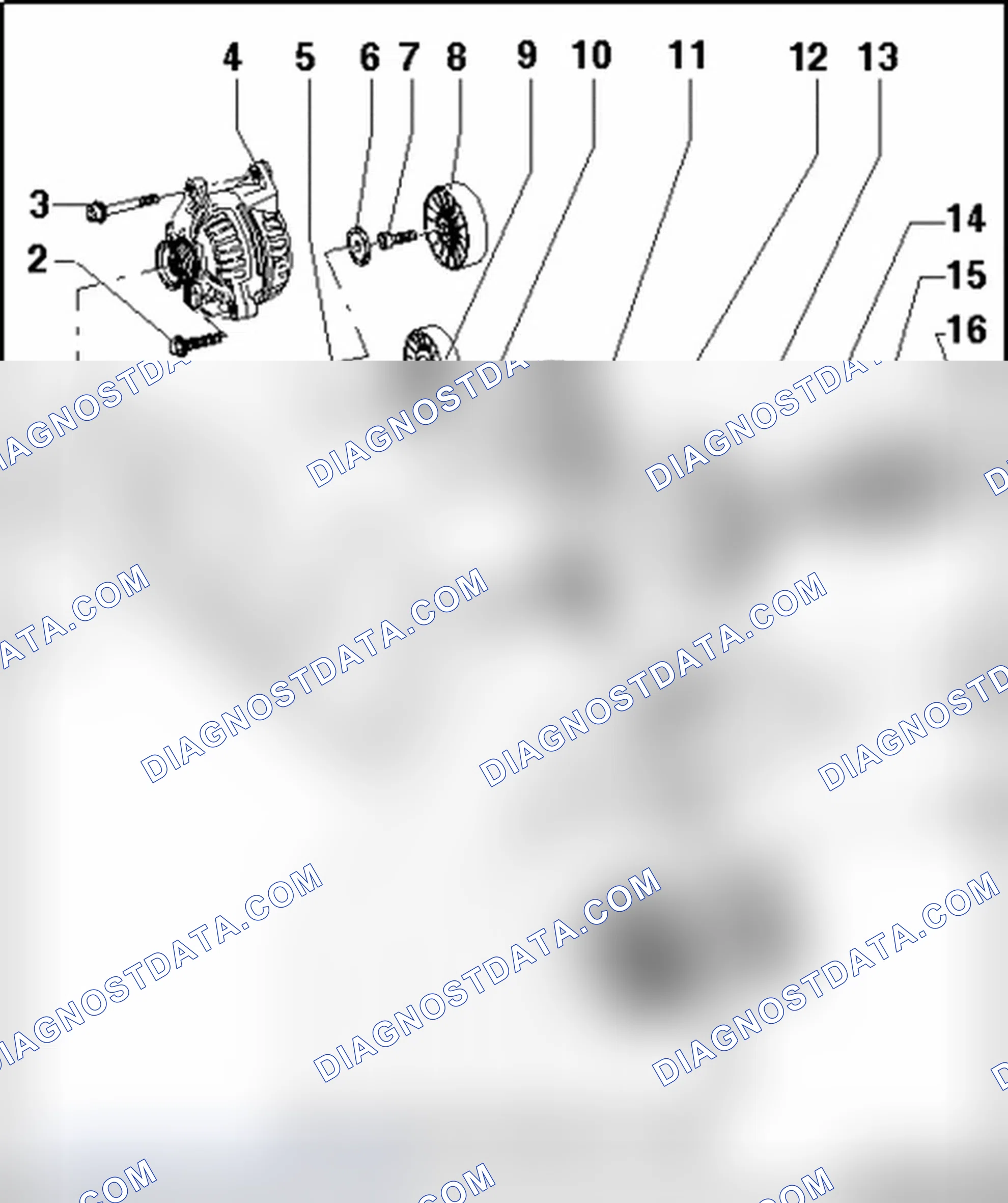 Scheme 108: Ribbed belt drive, assembly overview