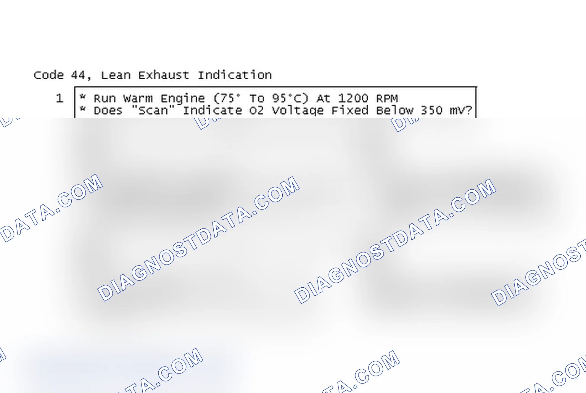 Scheme 76: Code 44, Lean Exhaust Indication