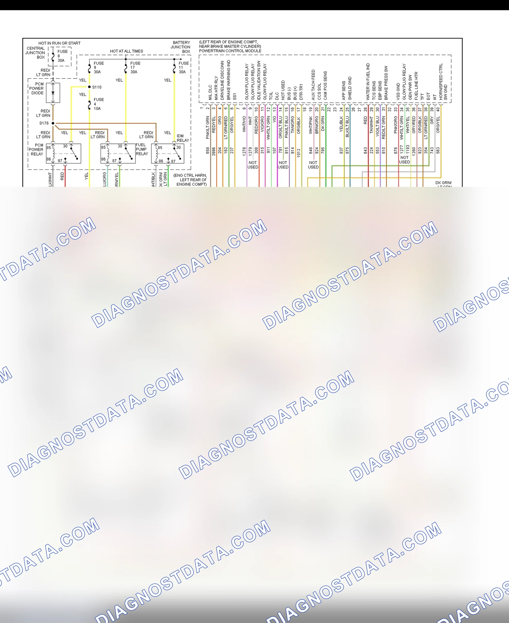Scheme 48: PCM Wiring Diagram (Econoline - E350 & E450 Super Duty - 7.3L Turbo Diesel - Except California - 1 Of 3)