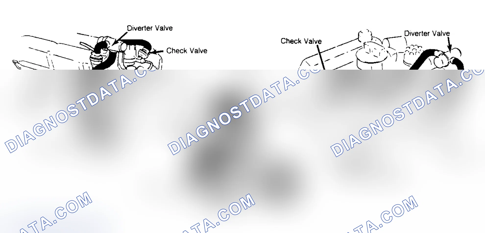 Fig. 3: Three Different Types of Air Injection Systems Used (V8 Engines) Air injection systems may vary according to equipment.