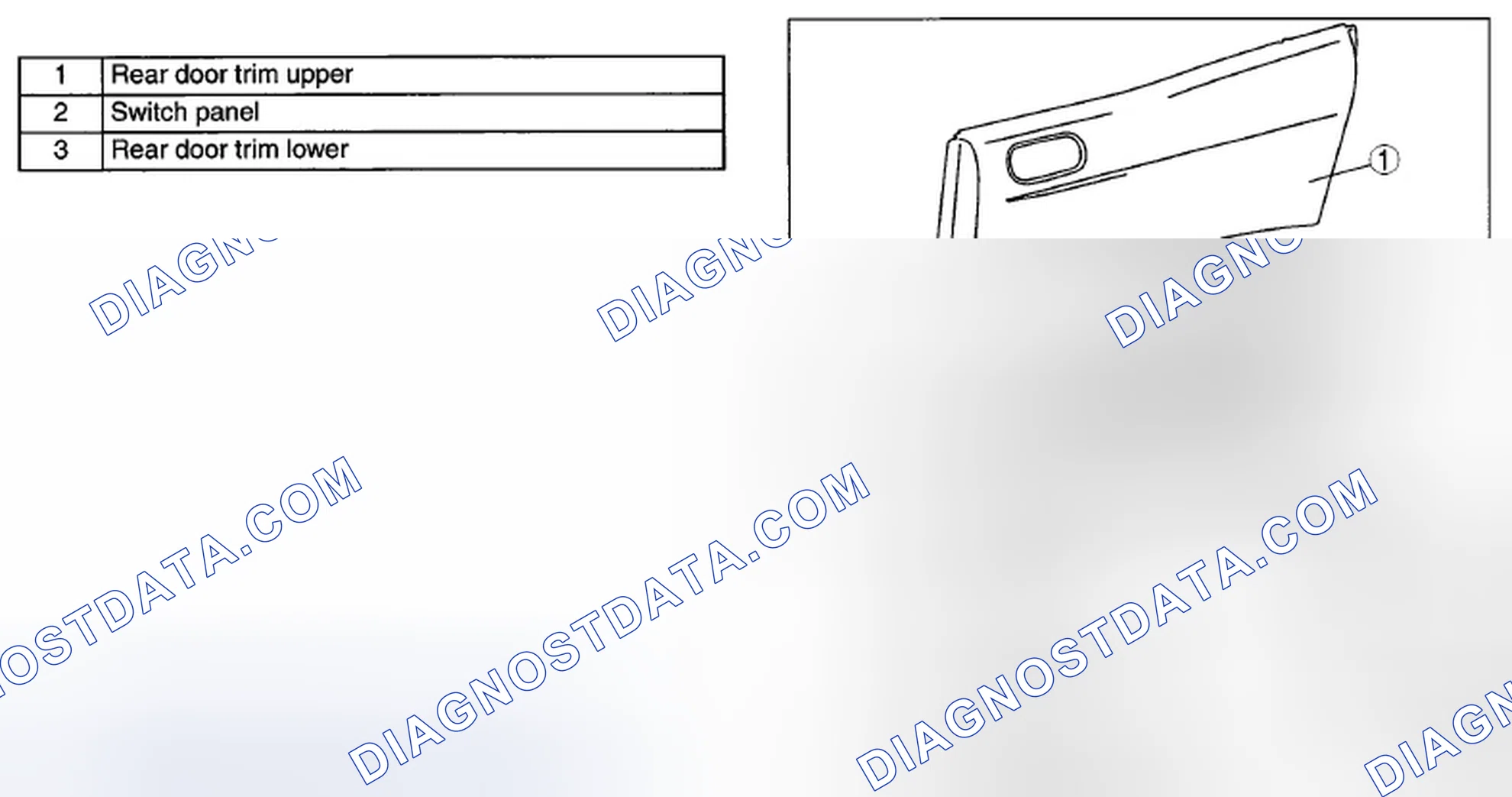 Scheme 77: REAR DOOR TRIM DISASSEMBLY/ASSEMBLY