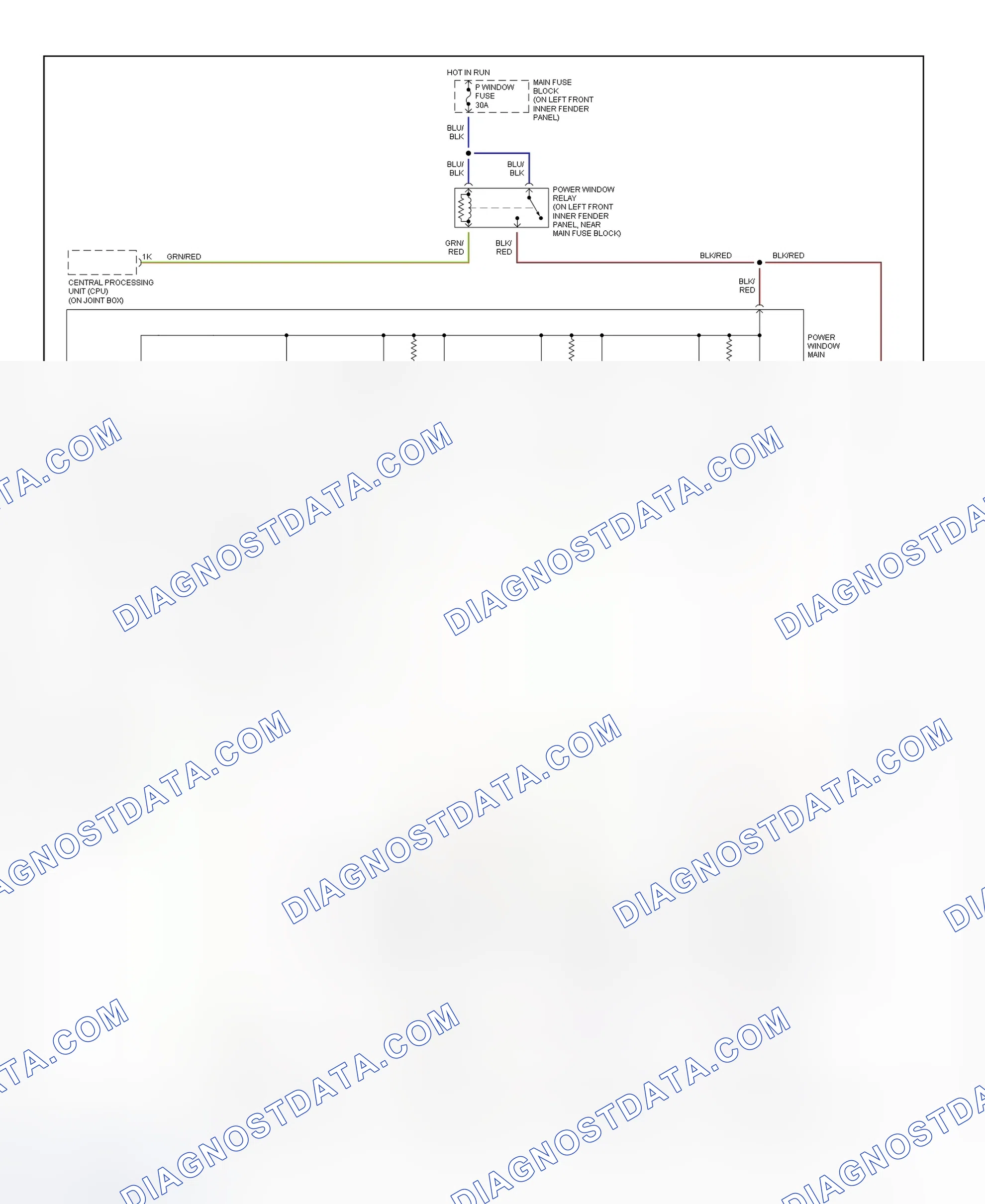 Scheme 4: Power Window System Wiring Diagram (Millenia)