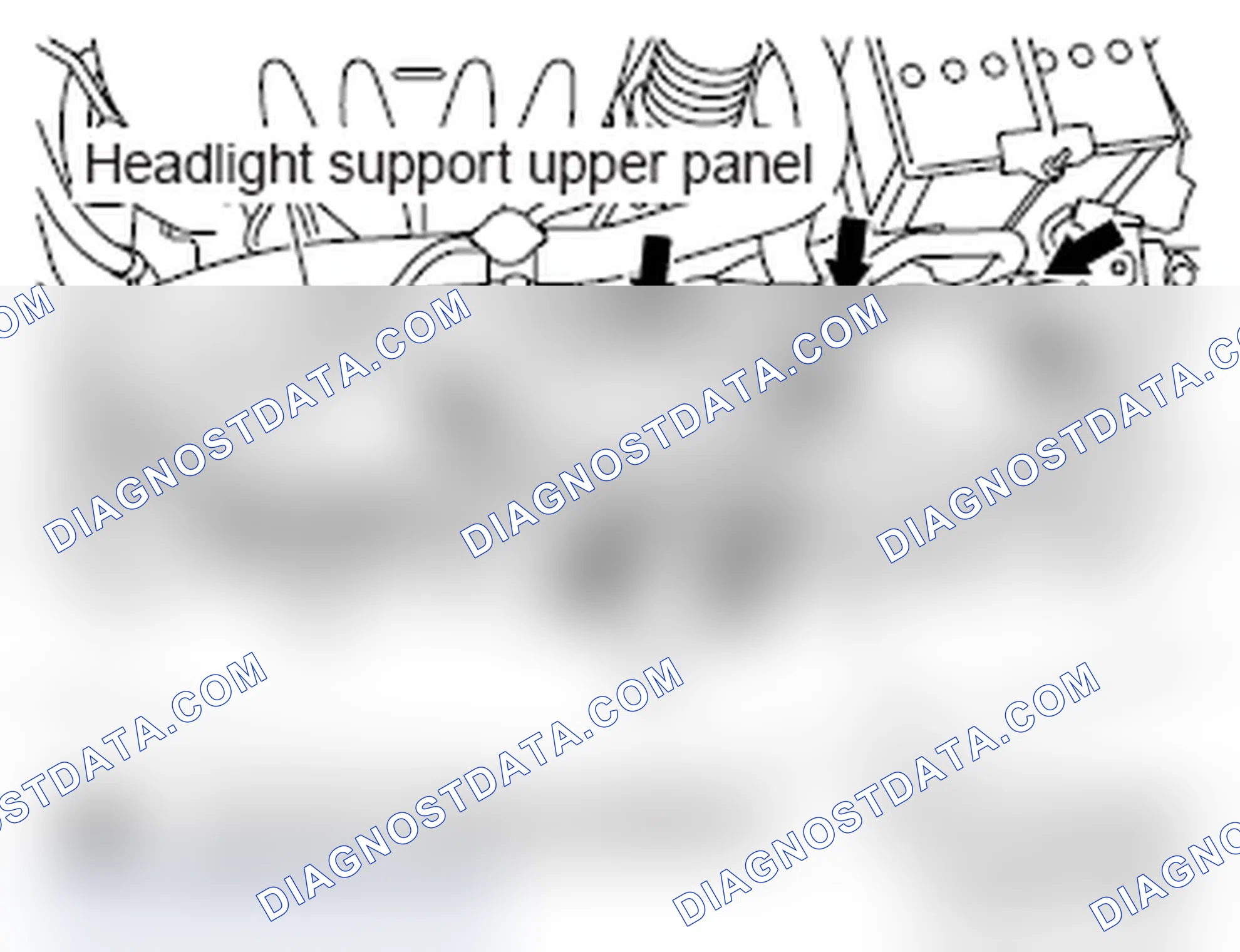 Scheme 71: << A >> HEADLIGHT SUPPORT UPPER PANEL REMOVAL