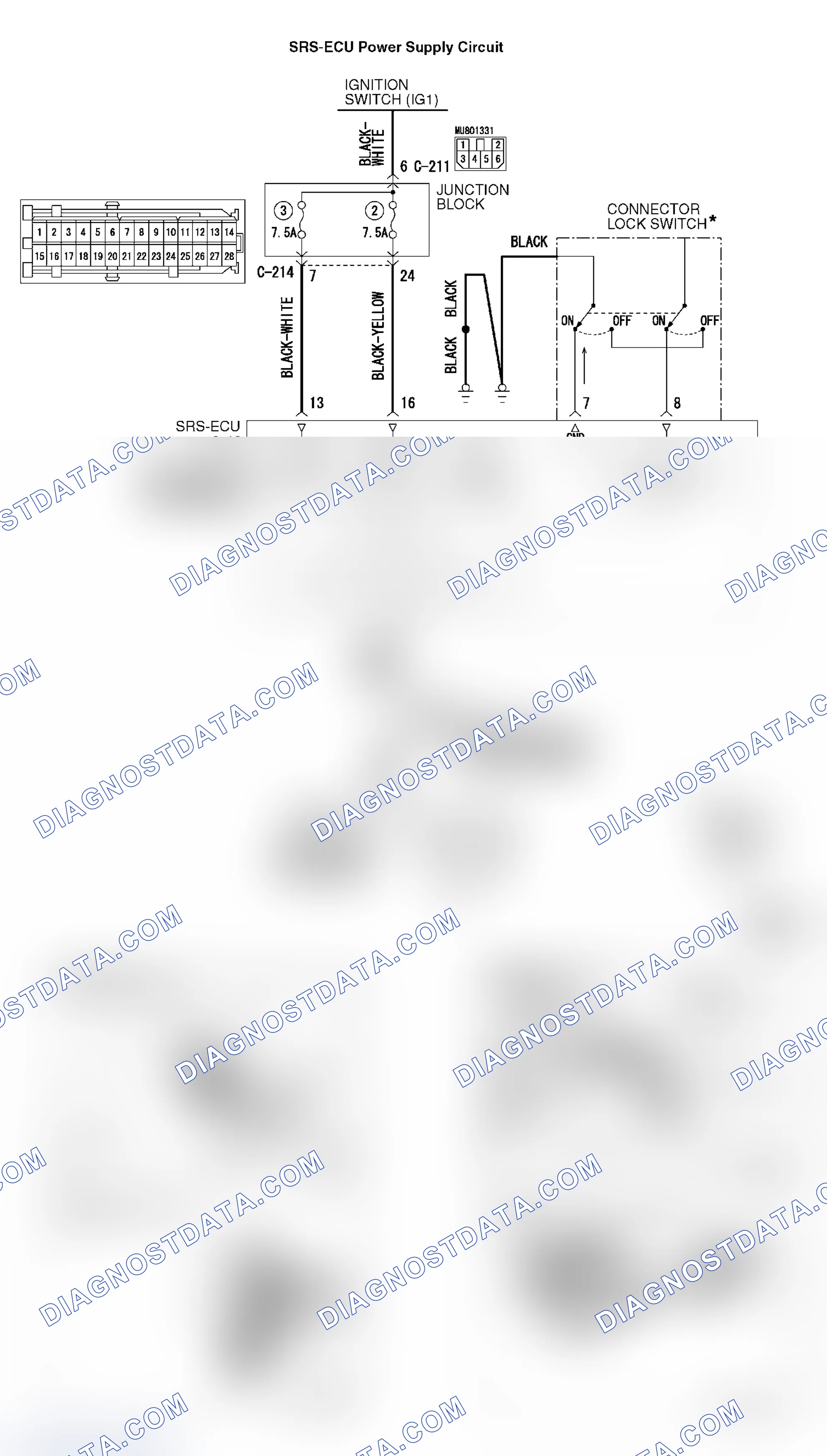 Scheme 514: INSPECTION PROCEDURE 1: Communication with scan tool MB991958 is not possible (Communication is not