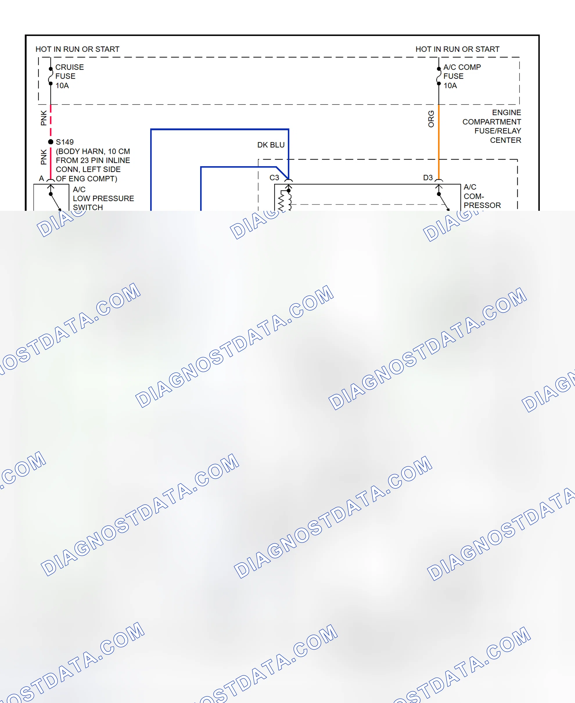 Scheme 21: A/C Compressor Clutch Control Circuit Wiring Diagram (2000 Eldorado)