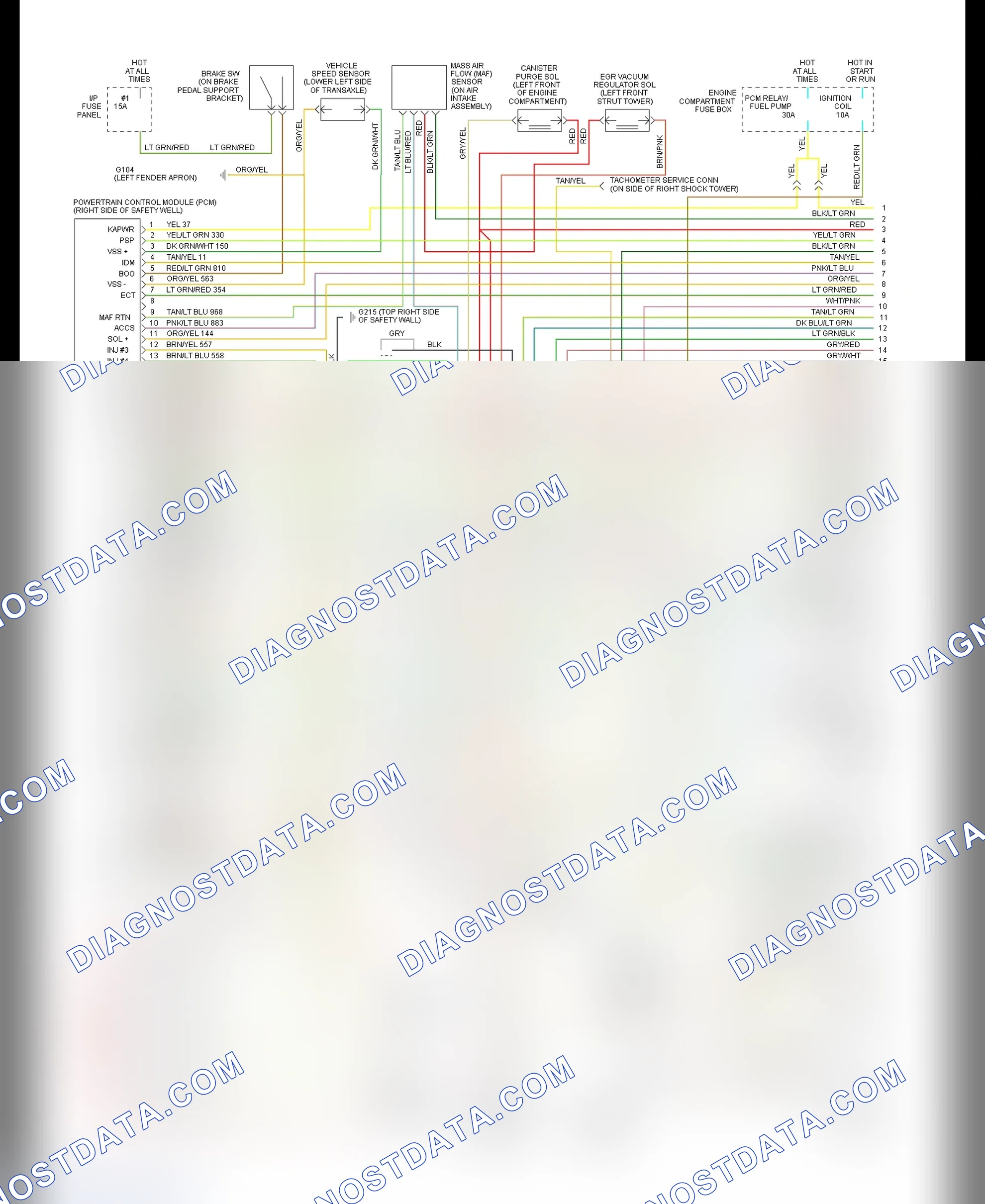 Scheme 56: EEC-IV Wiring Diagram (Taurus 3.0L SHO - 1 Of 2)