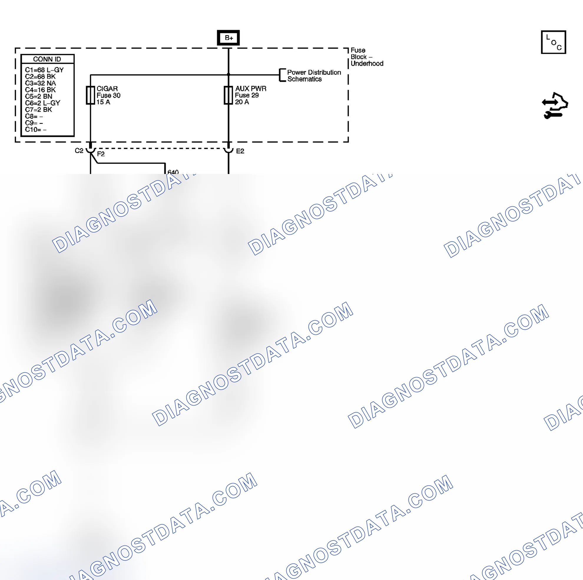 Scheme 104: Cigar Lighter/Auxiliary Outlets Schematics
