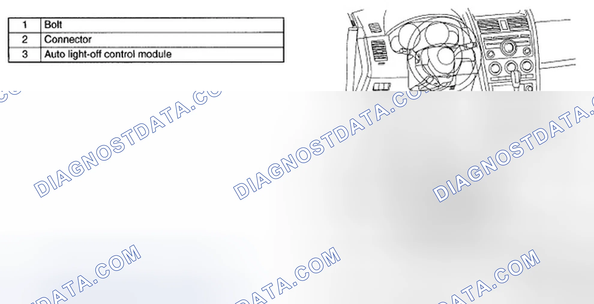 Scheme 21: AUTO LIGHT-OFF CONTROL MODULE REMOVAL/INSTALLATION