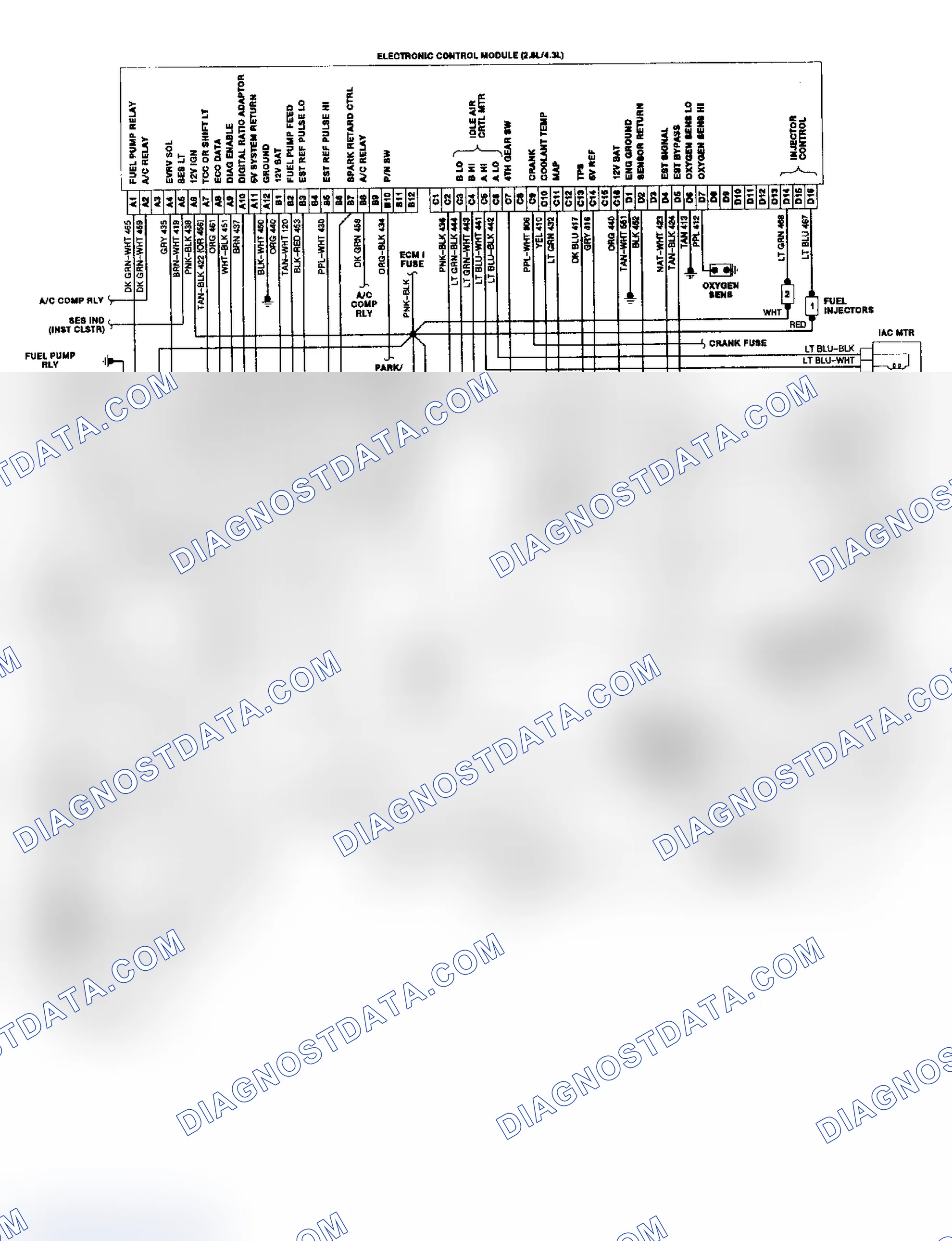 Scheme 45: "S" & "T" Series 2.8L & 4.3L TBI/CCC Wiring Diagram