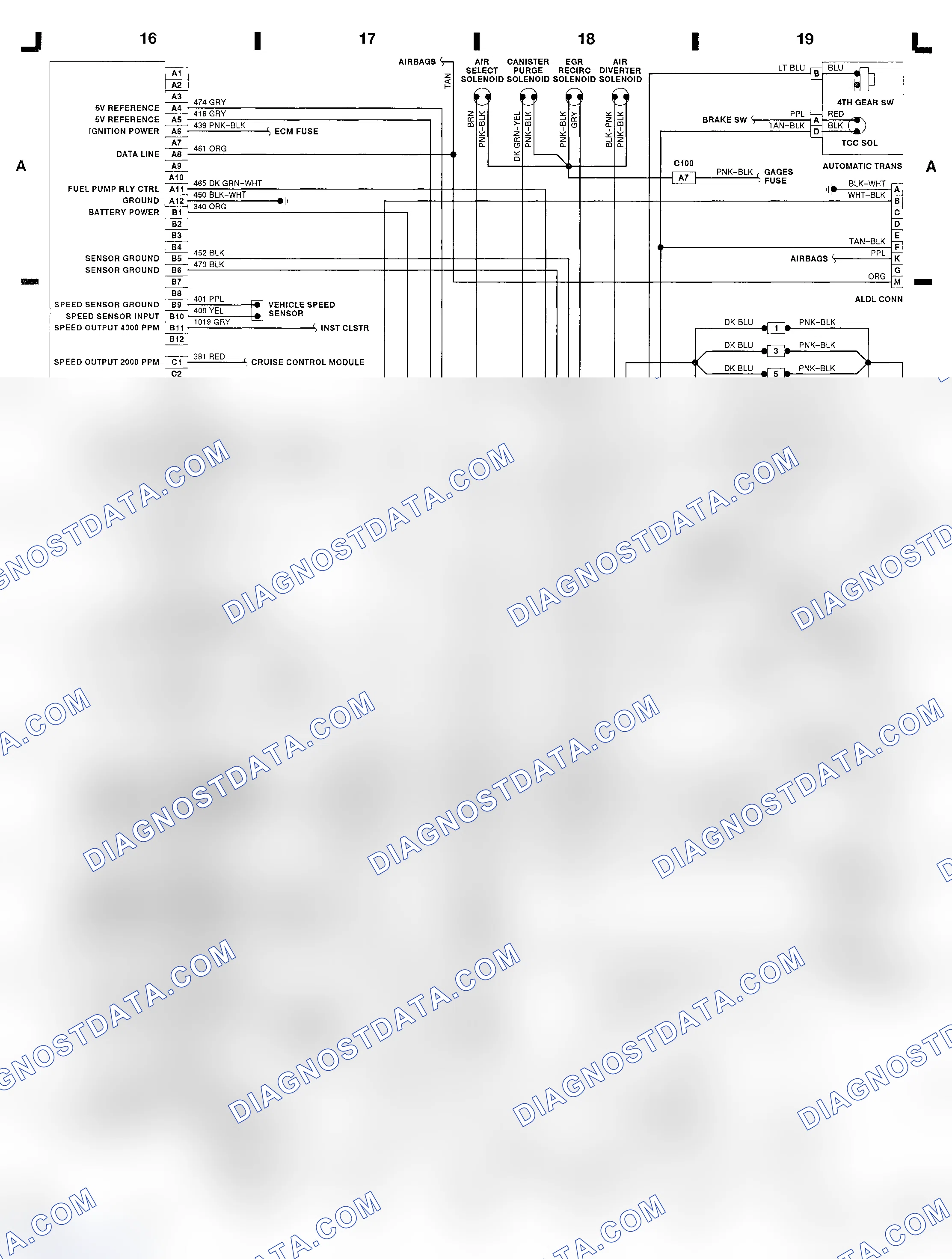 Scheme 45: 5.7L (VIN 8) ECM Wiring Diagram (Camaro & Firebird)