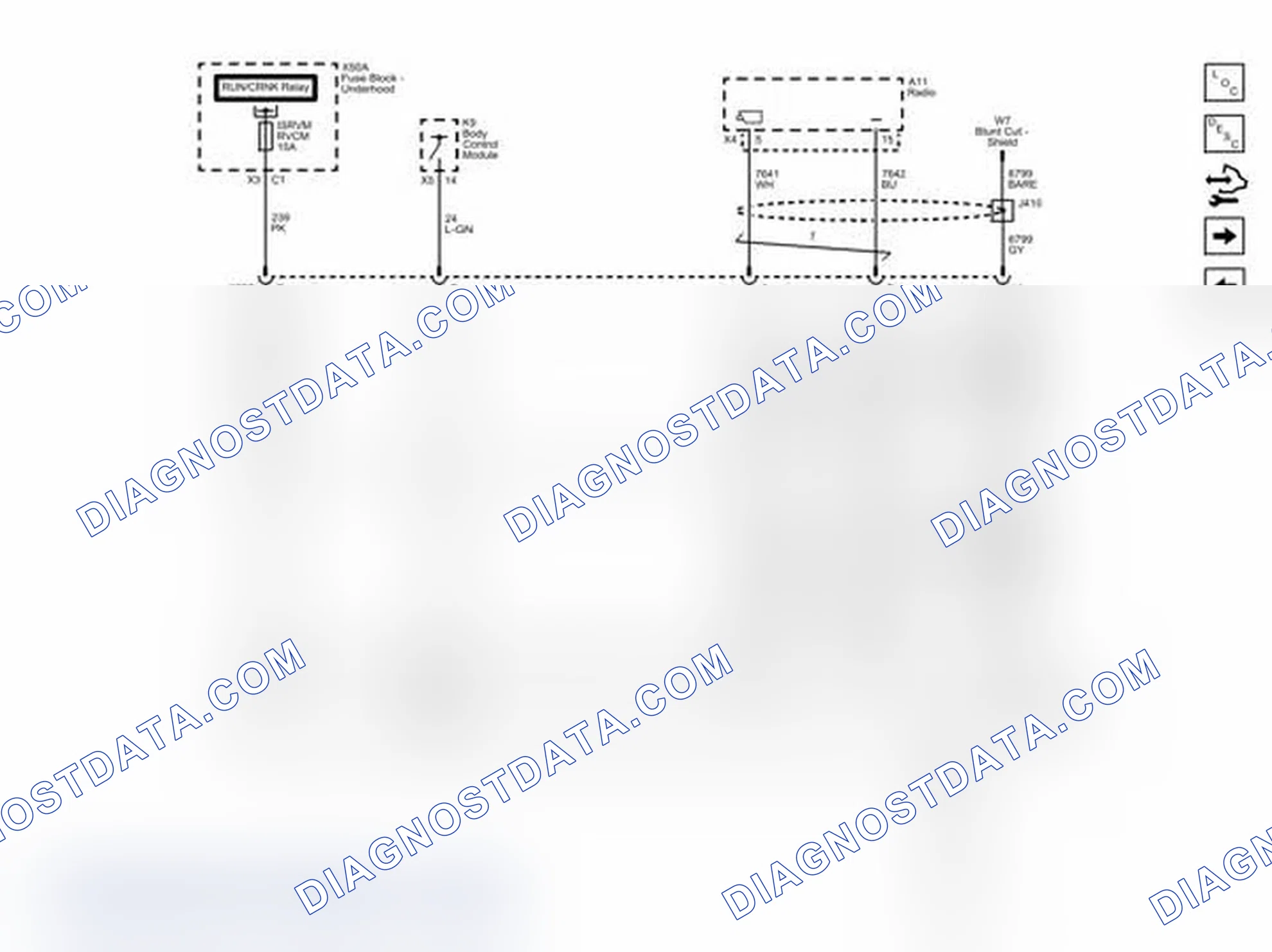 Scheme 1: Rear Vision Camera (without UYS) Wiring Schematics