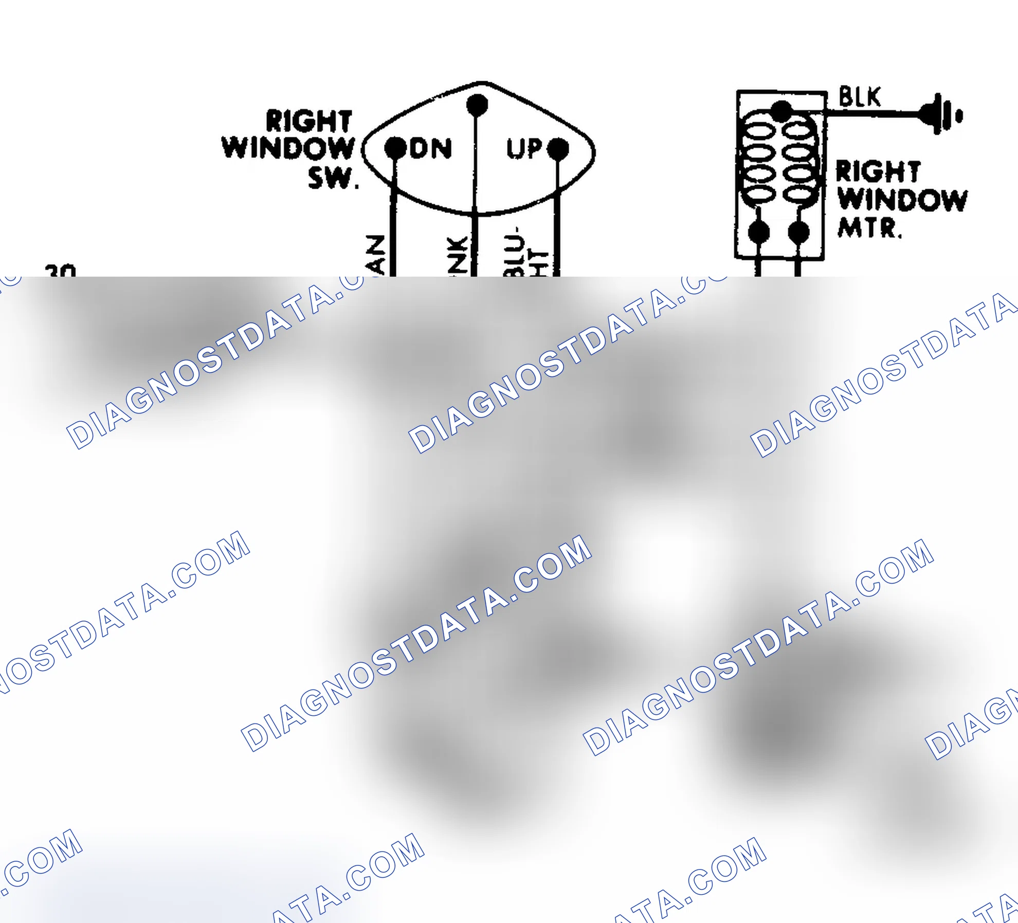 Scheme 1: Power Window Wiring Diagram (Exc. S & T Series) Two-door is shown. Others are similar.