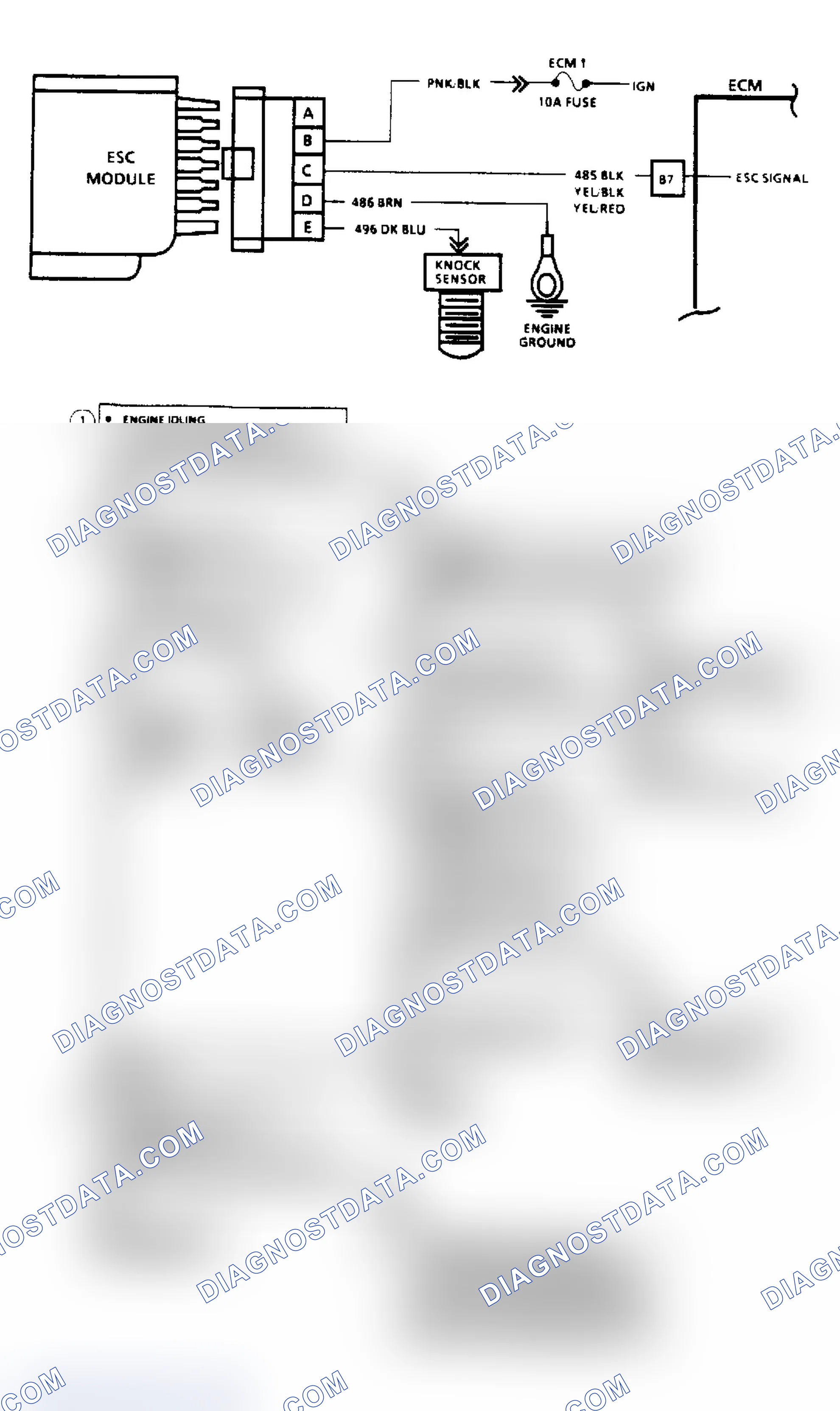 Scheme 73: Code 43, Electronic Spark Control (2.8L, 4.3L, 5.0L & 5.7L Engines) Flow Chart & Schematic